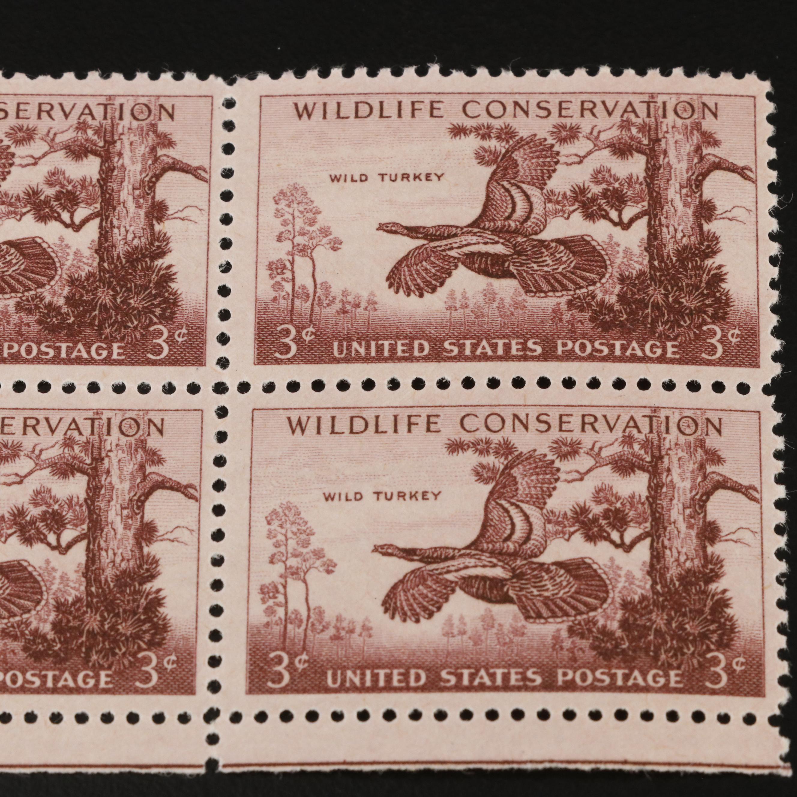 1,225 U.S. Postage Stamp Plate Blocks, 1940s-1950s