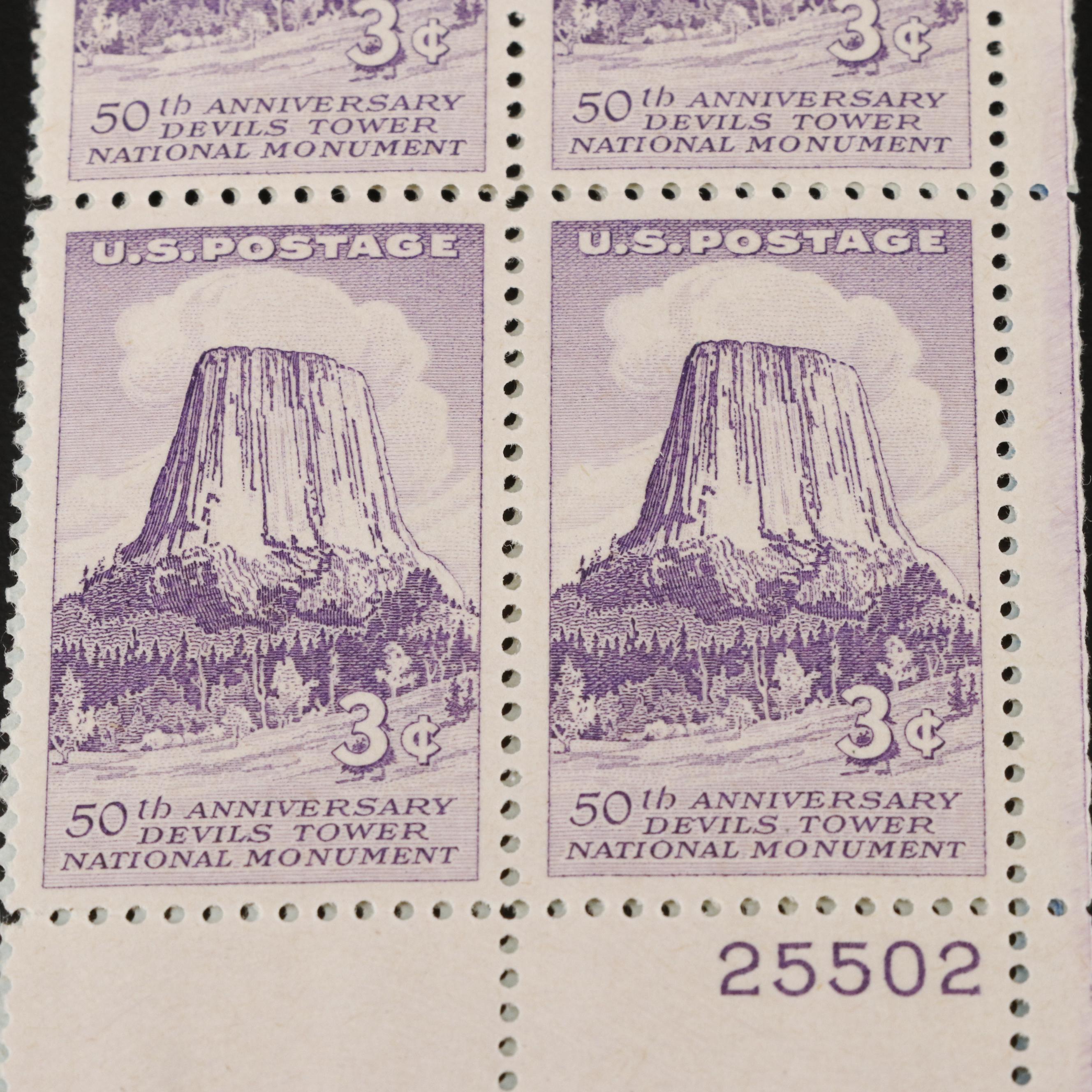 1,225 U.S. Postage Stamp Plate Blocks, 1940s-1950s