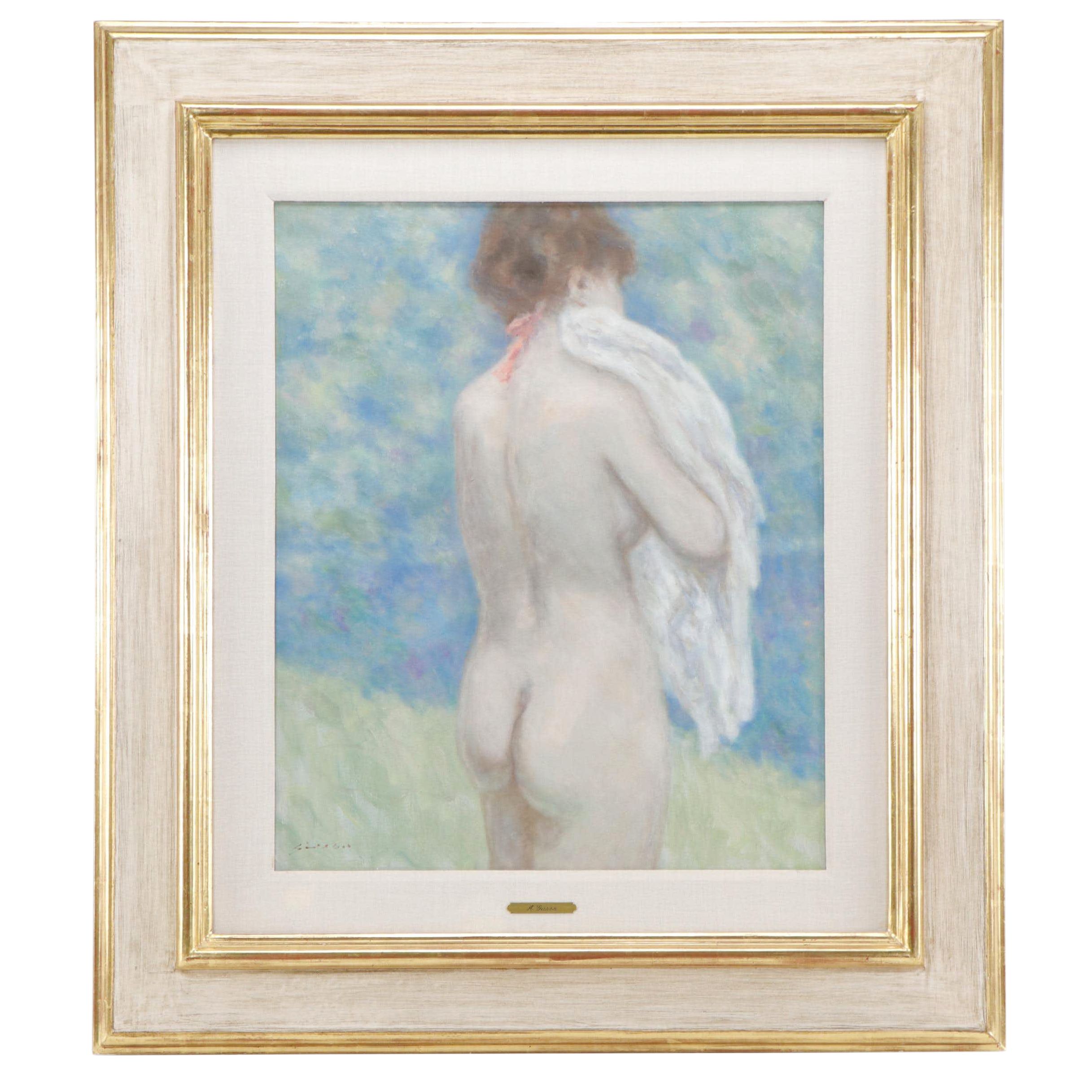 Andre Gisson Figurative Oil Painting of Female Nude
