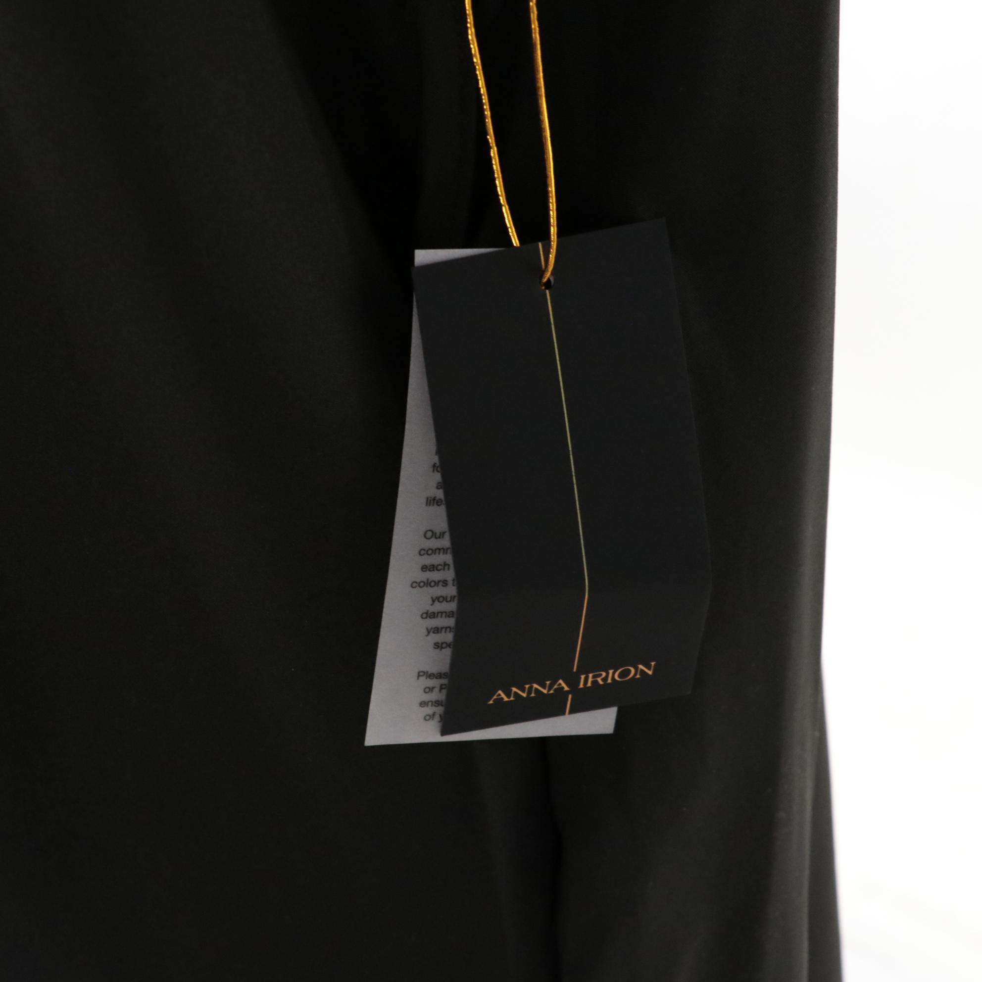 The Mighty Company Metallic Blue Lambskin Leather Jacket, Anna Irion Black Dress