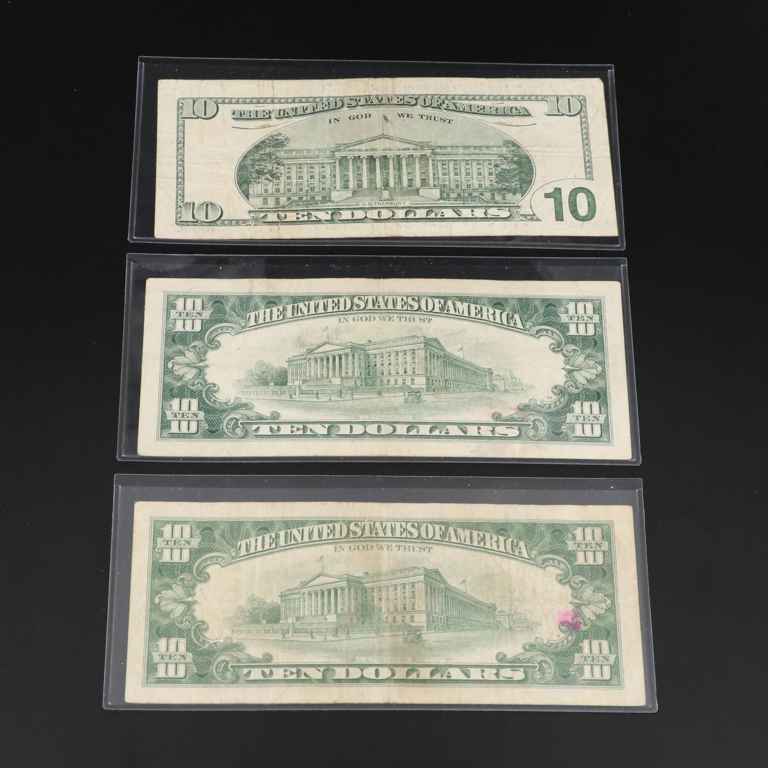 Group of Nine Various U.S. Currency Notes Including a 2001 $50 Federal Reserve