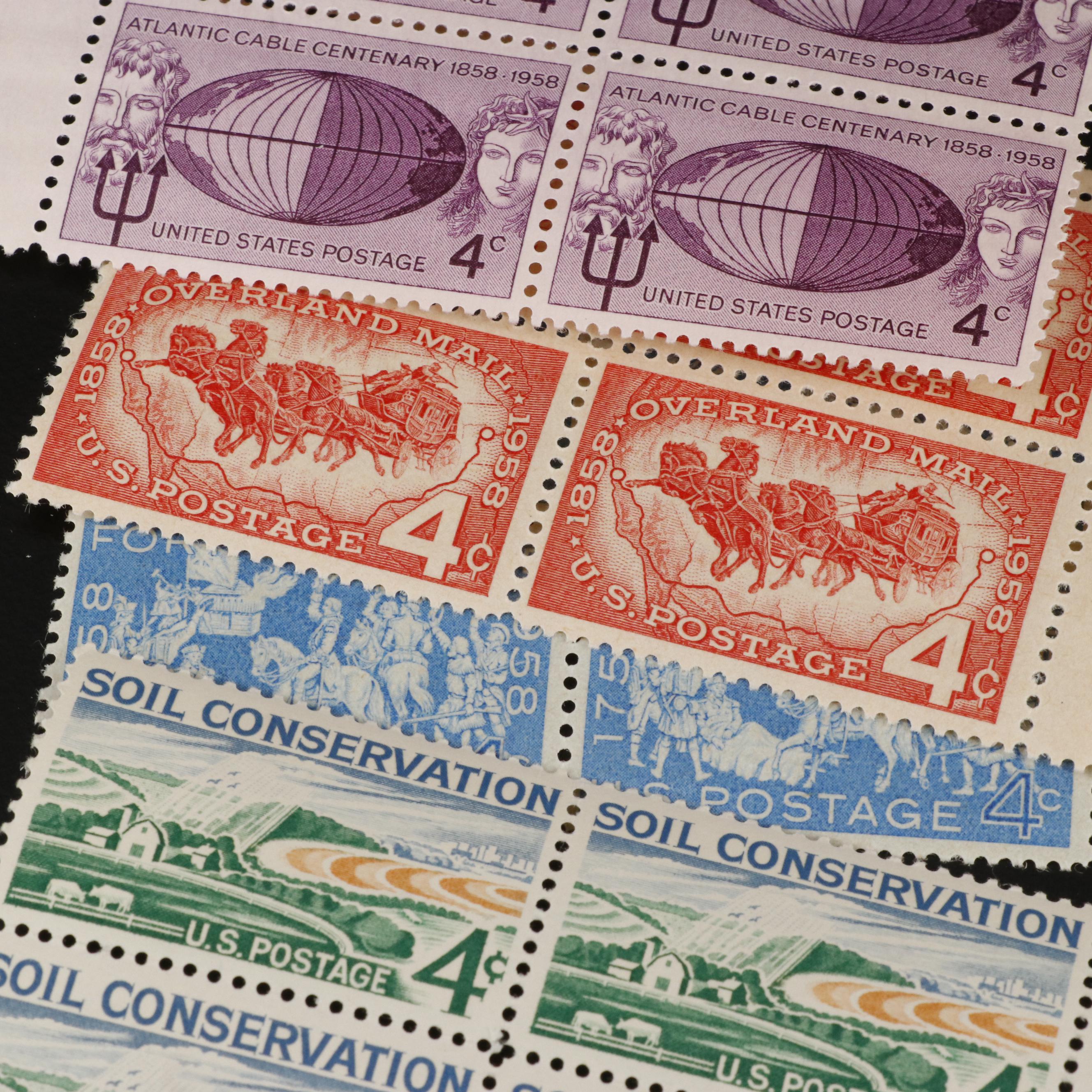 1,000 U.S. Postage Stamp Plate Blocks, 1950s
