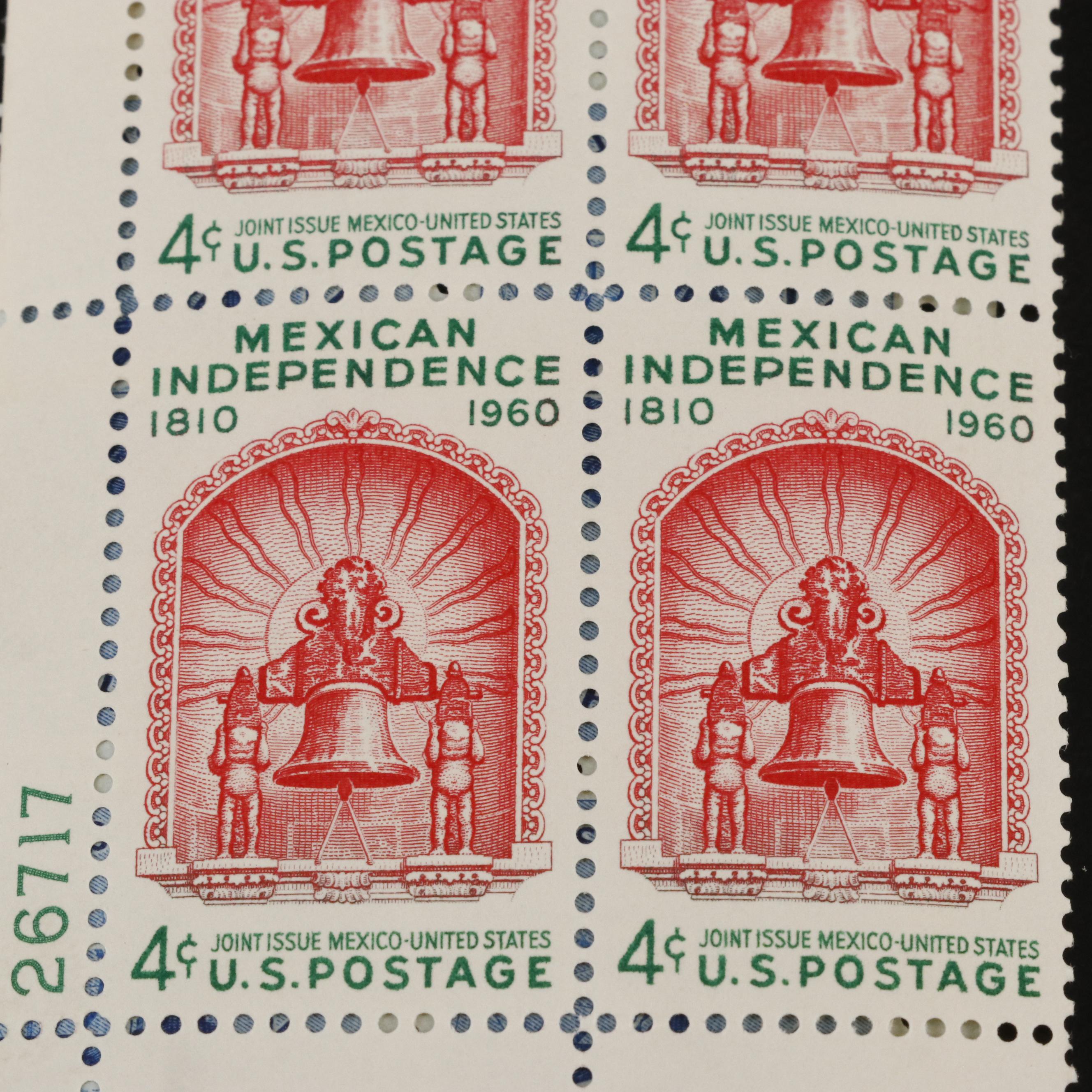 1,000 U.S. Postage Stamp Plate Blocks, 1950s