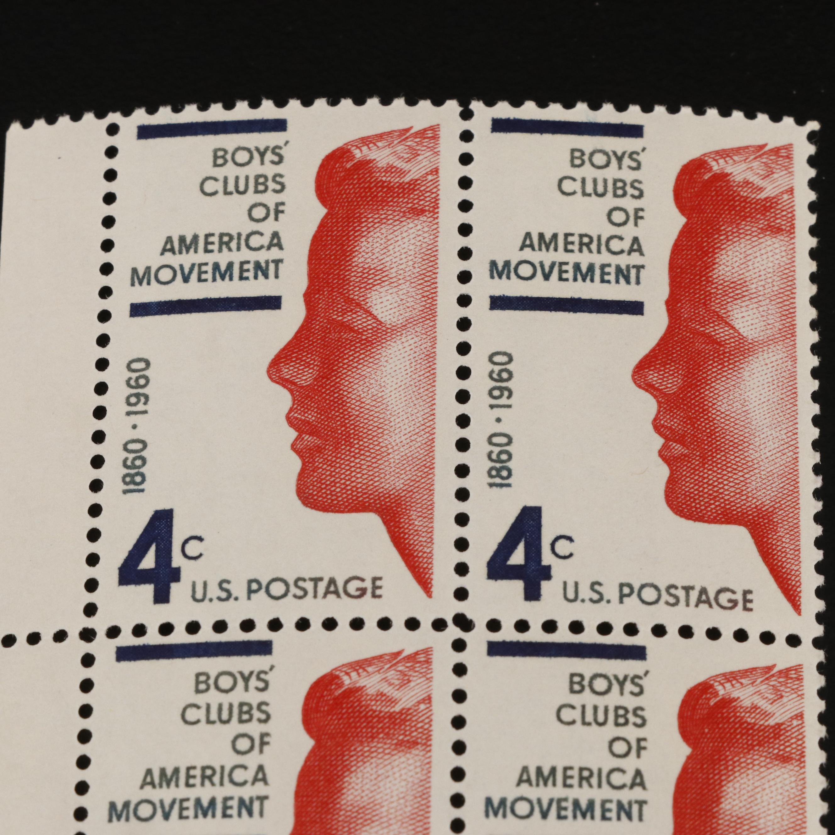 1,000 U.S. Postage Stamp Plate Blocks, 1950s