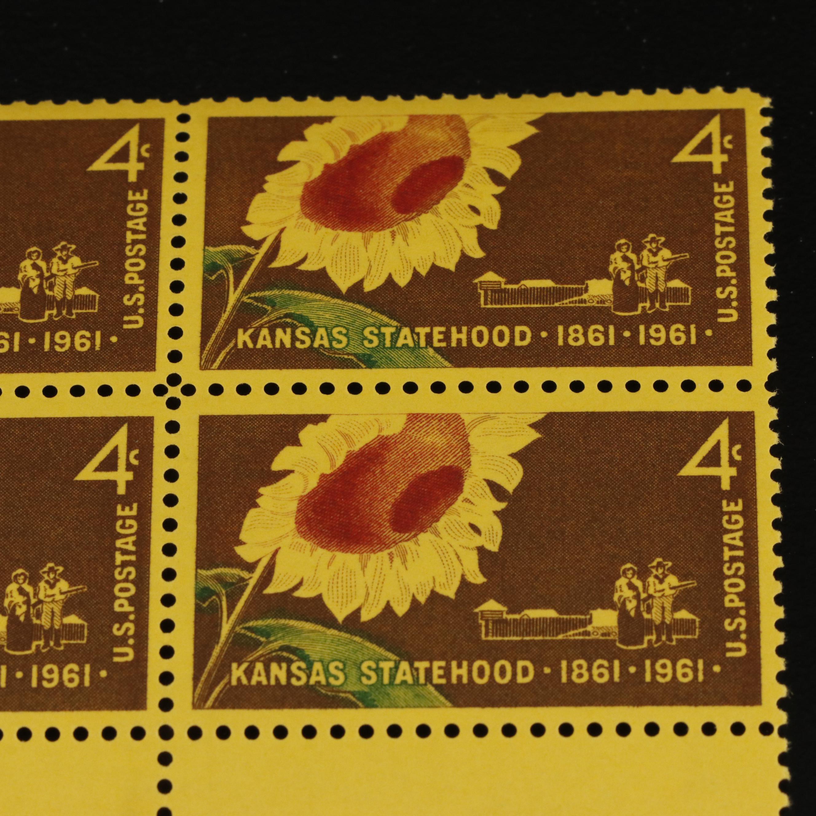 1,000 U.S. Postage Stamp Plate Blocks, 1950s