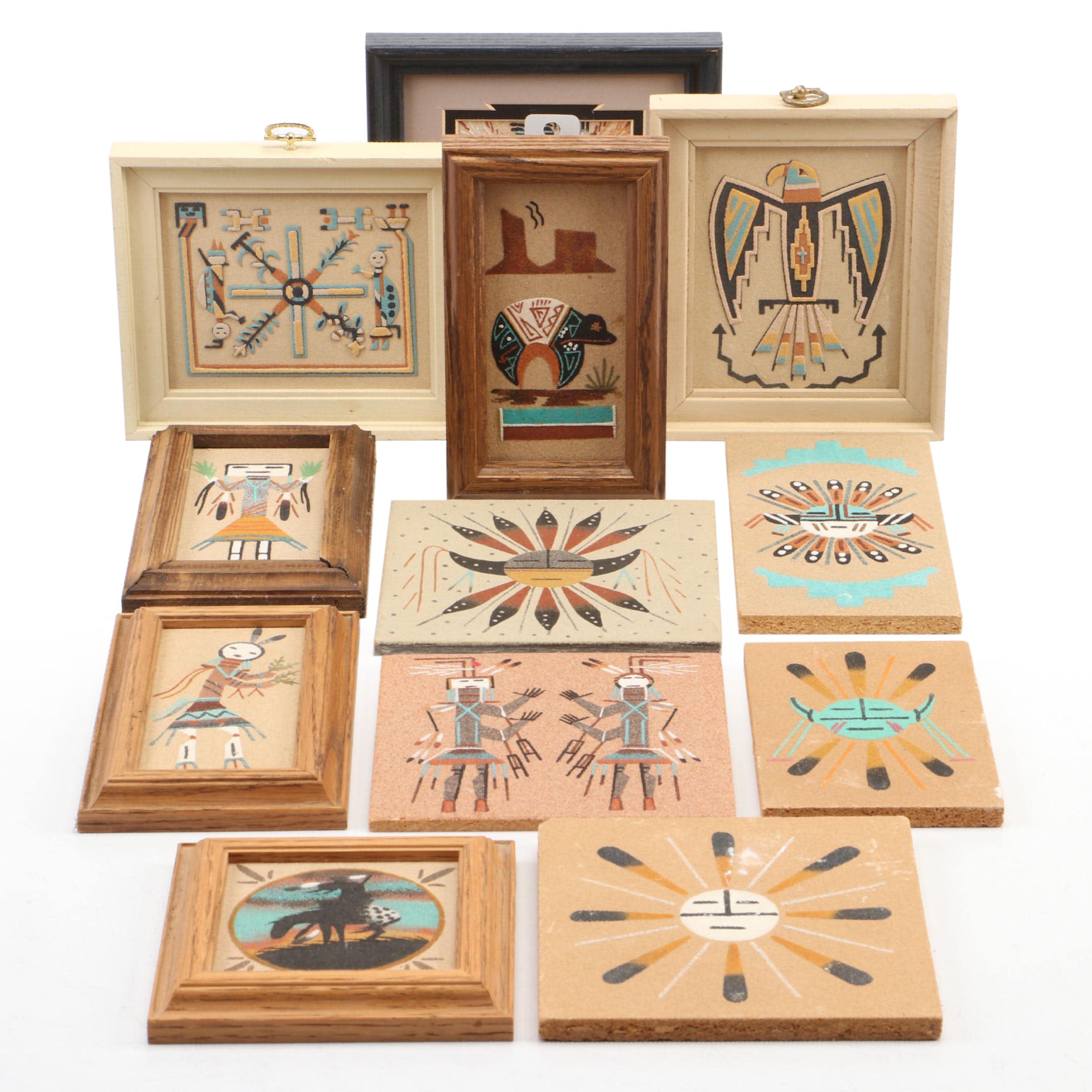 Southwestern Sand Painting Collection, Mid to Late 20th Century