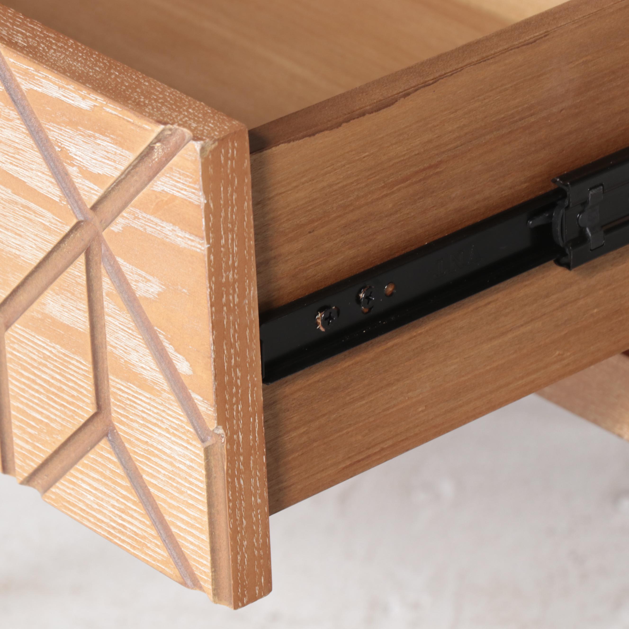 Contemporary Cerused Oak End Table