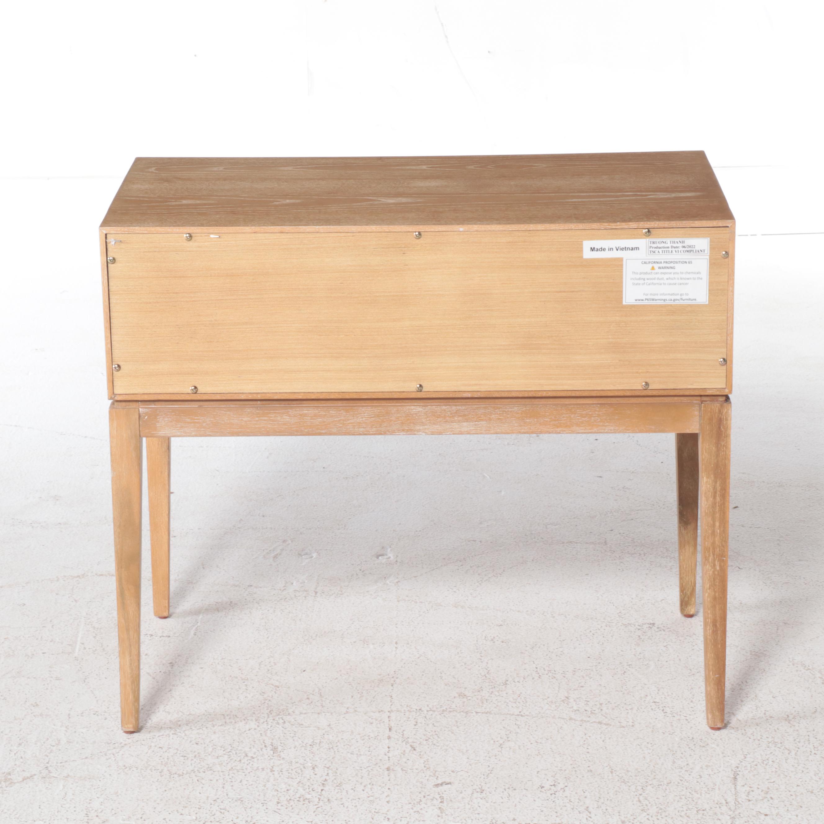 Contemporary Cerused Oak End Table