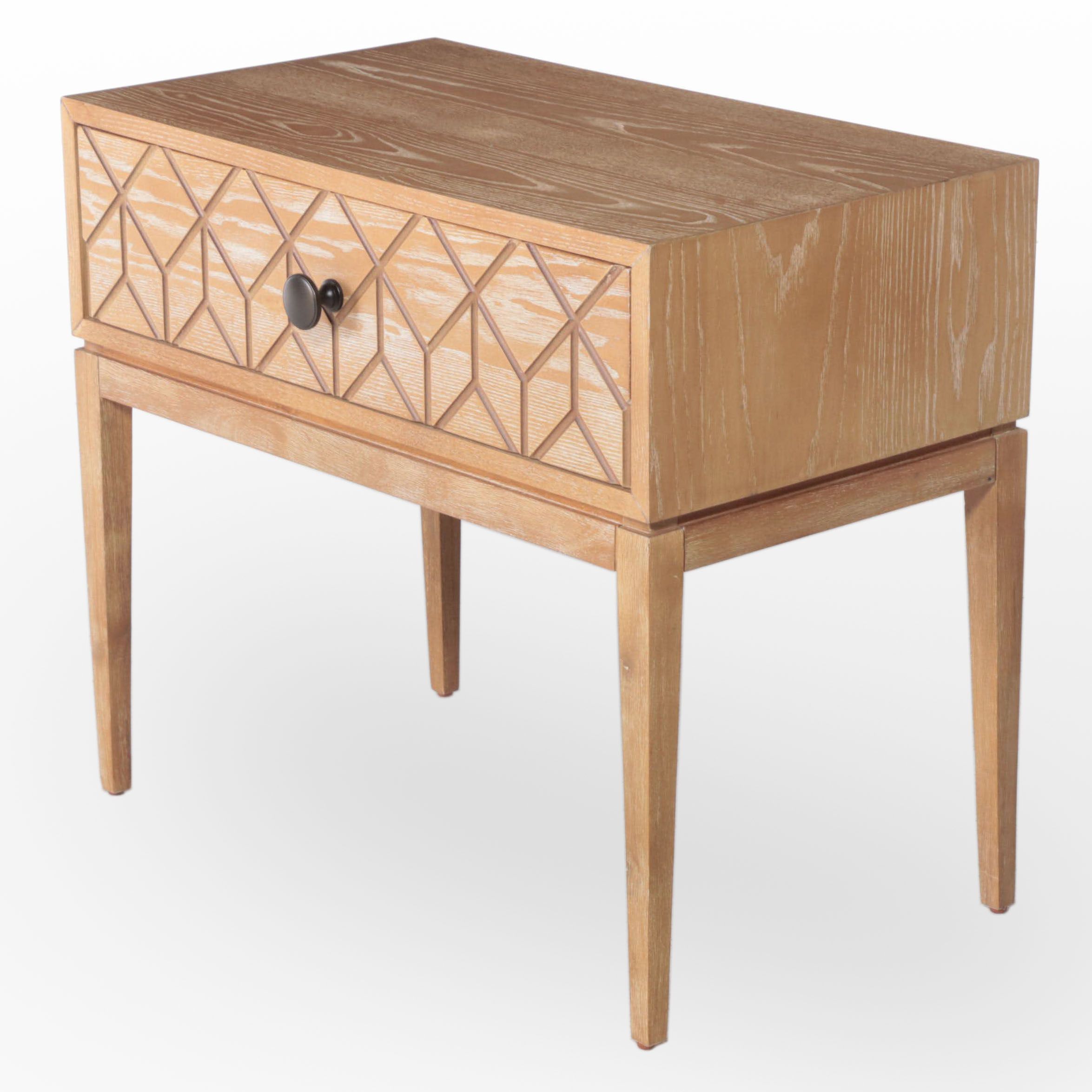 Contemporary Cerused Oak End Table