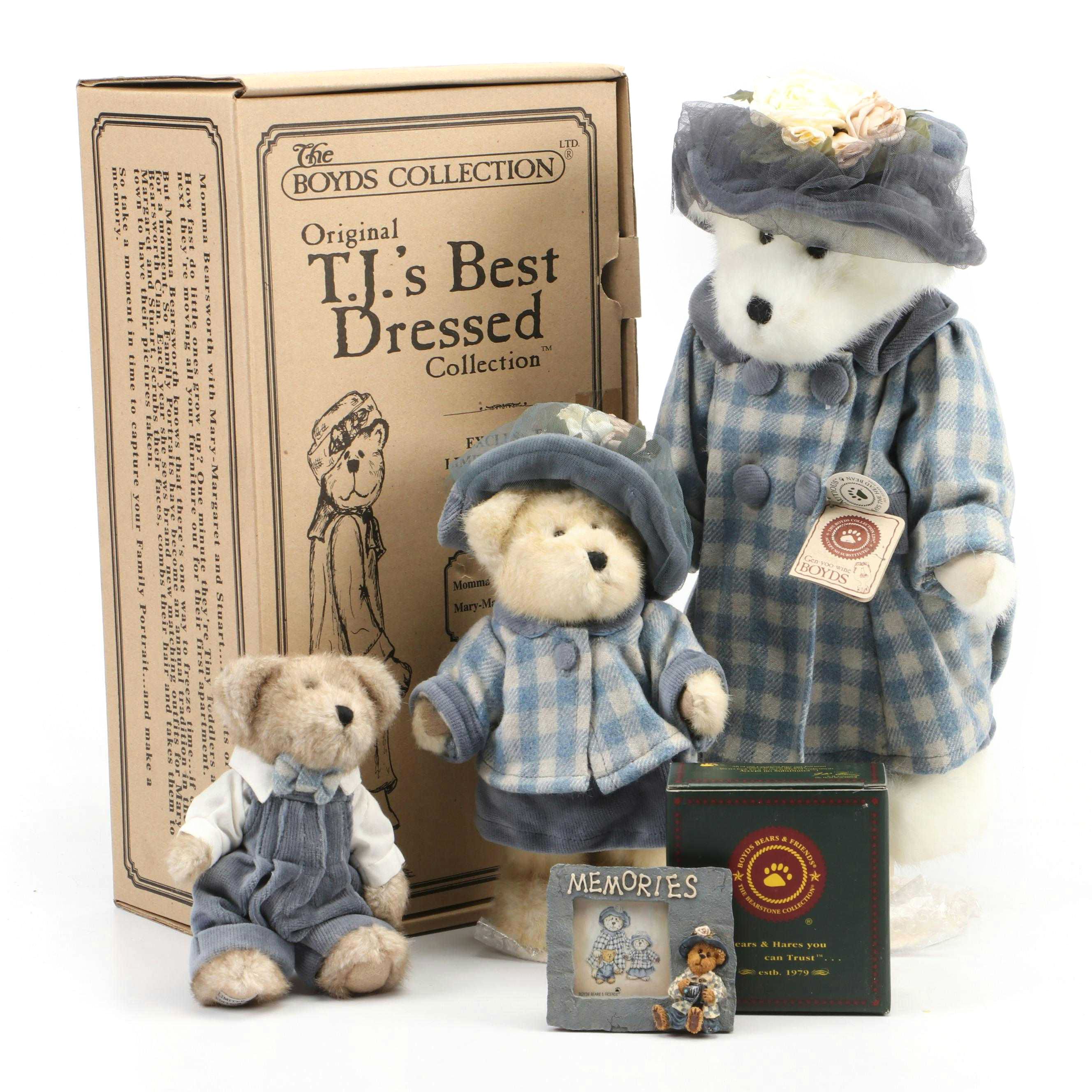 Boyds Bears T.J.'s Best Dressed Collection Teddy Bears and Picture Frame