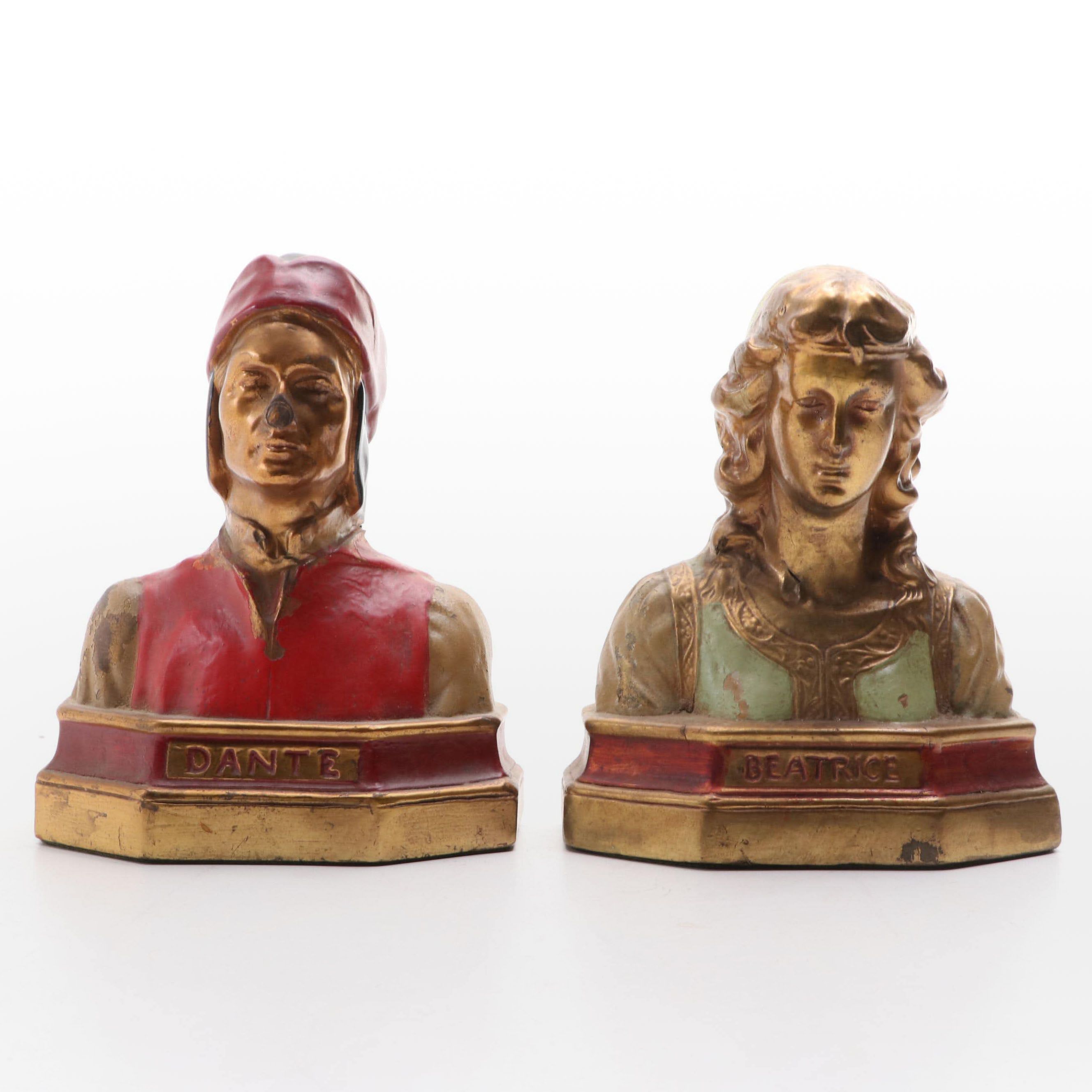 Armor Bronze Co. "Dante" and "Beatrice" Bronze Clad Bookends EBTH