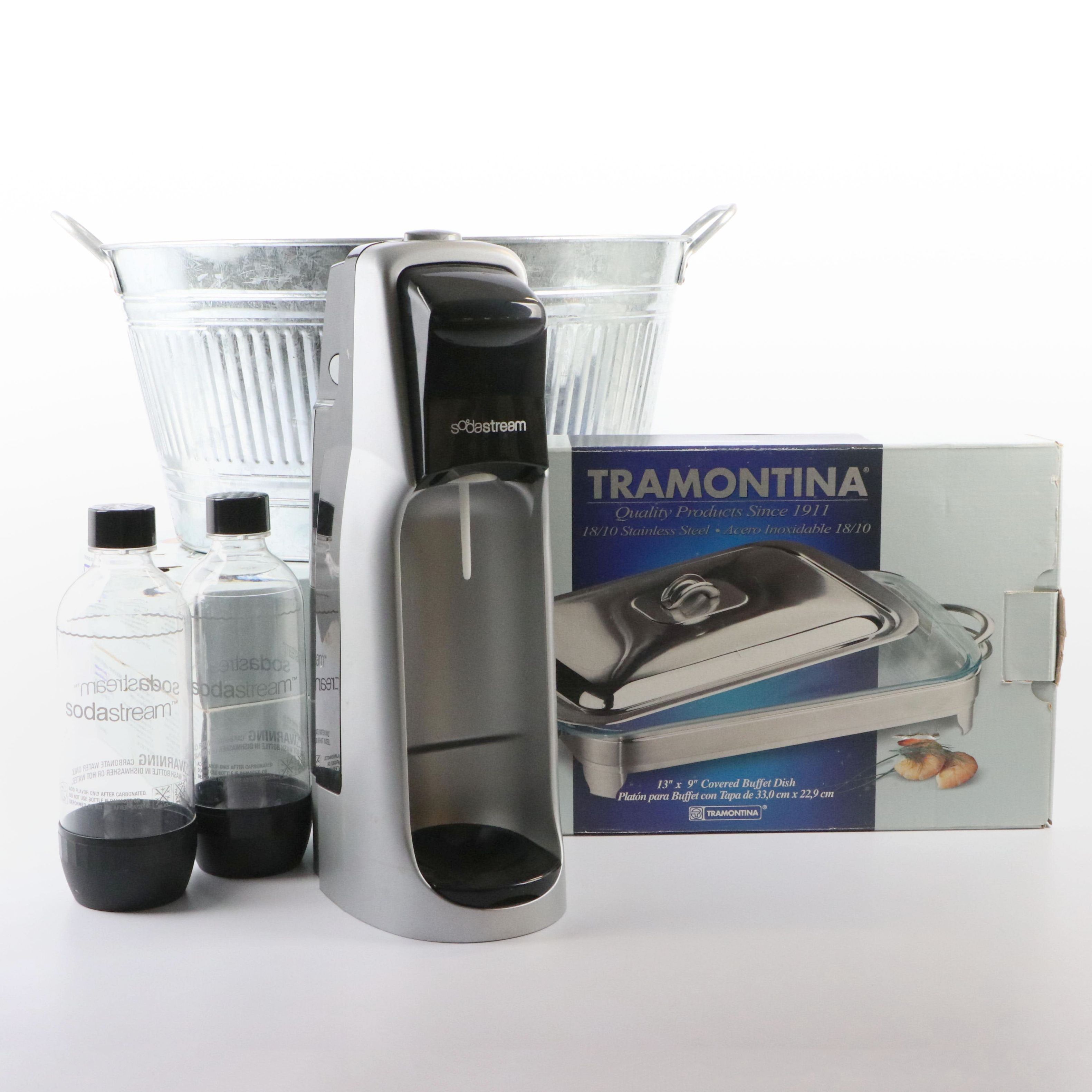 Tramontina Covered Buffet Servers, Beverage Bucket and SodaStream