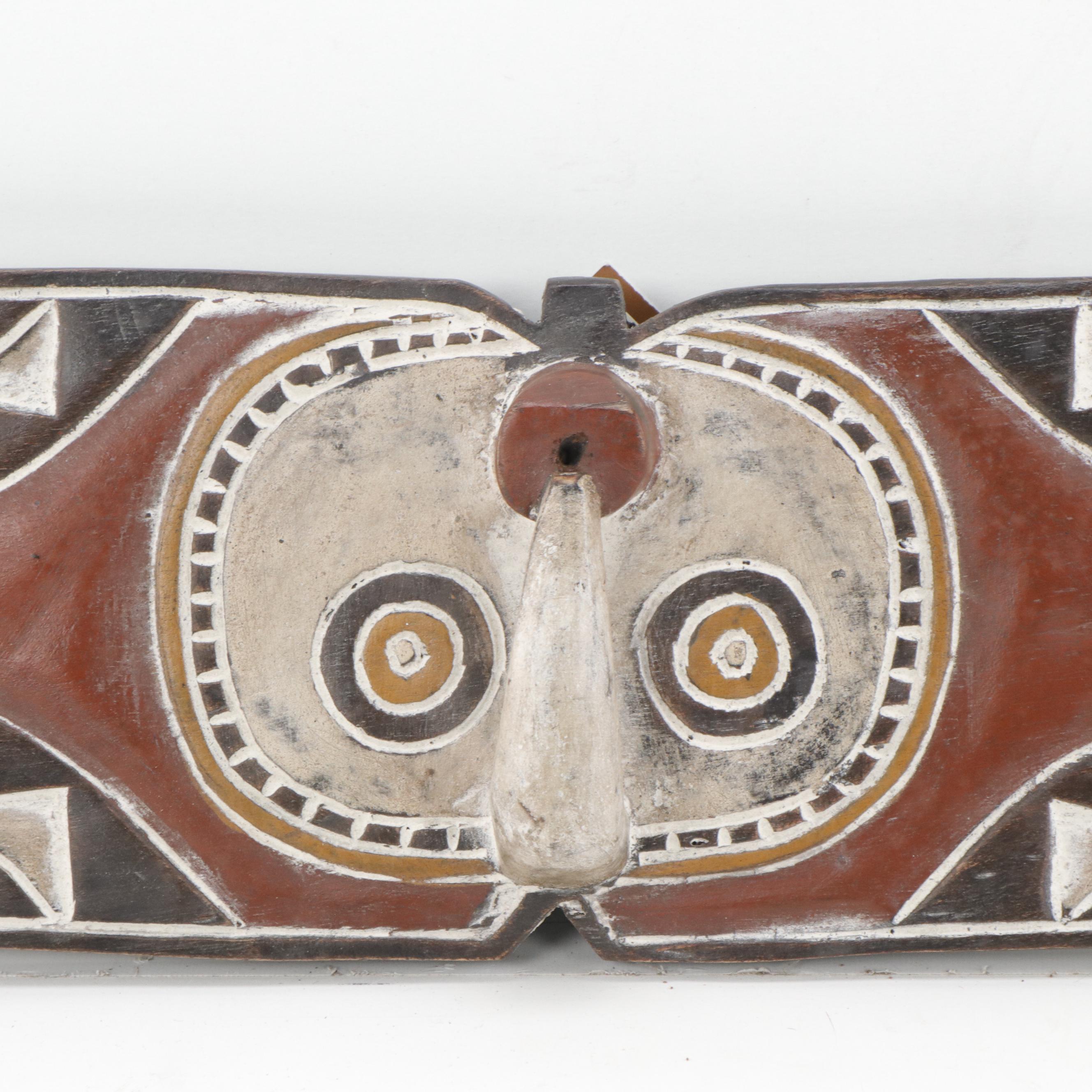 African Bwa Painted Wood Mask and Dogon Carved Wood Vessel, 20th/21st Century