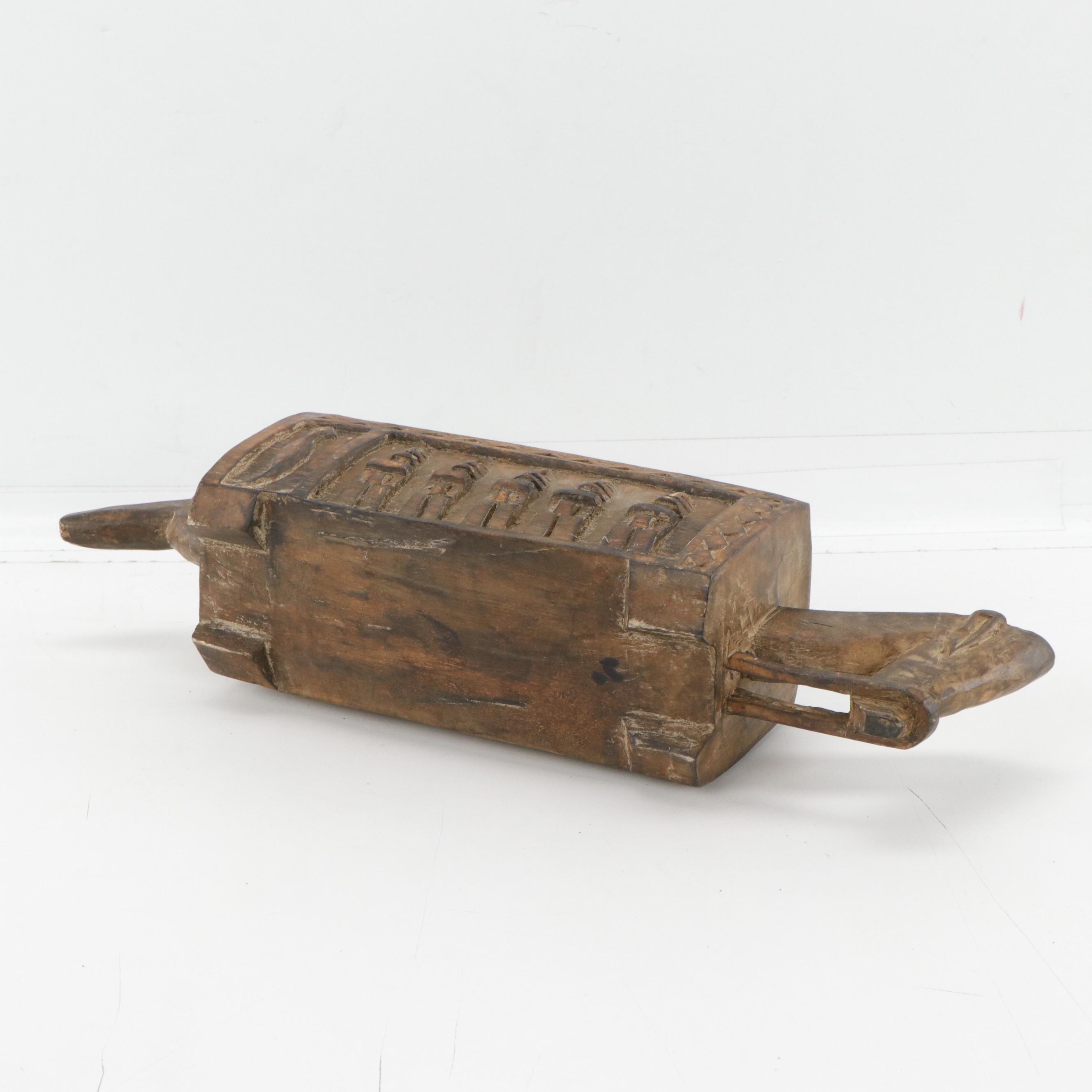 African Bwa Painted Wood Mask and Dogon Carved Wood Vessel, 20th/21st Century