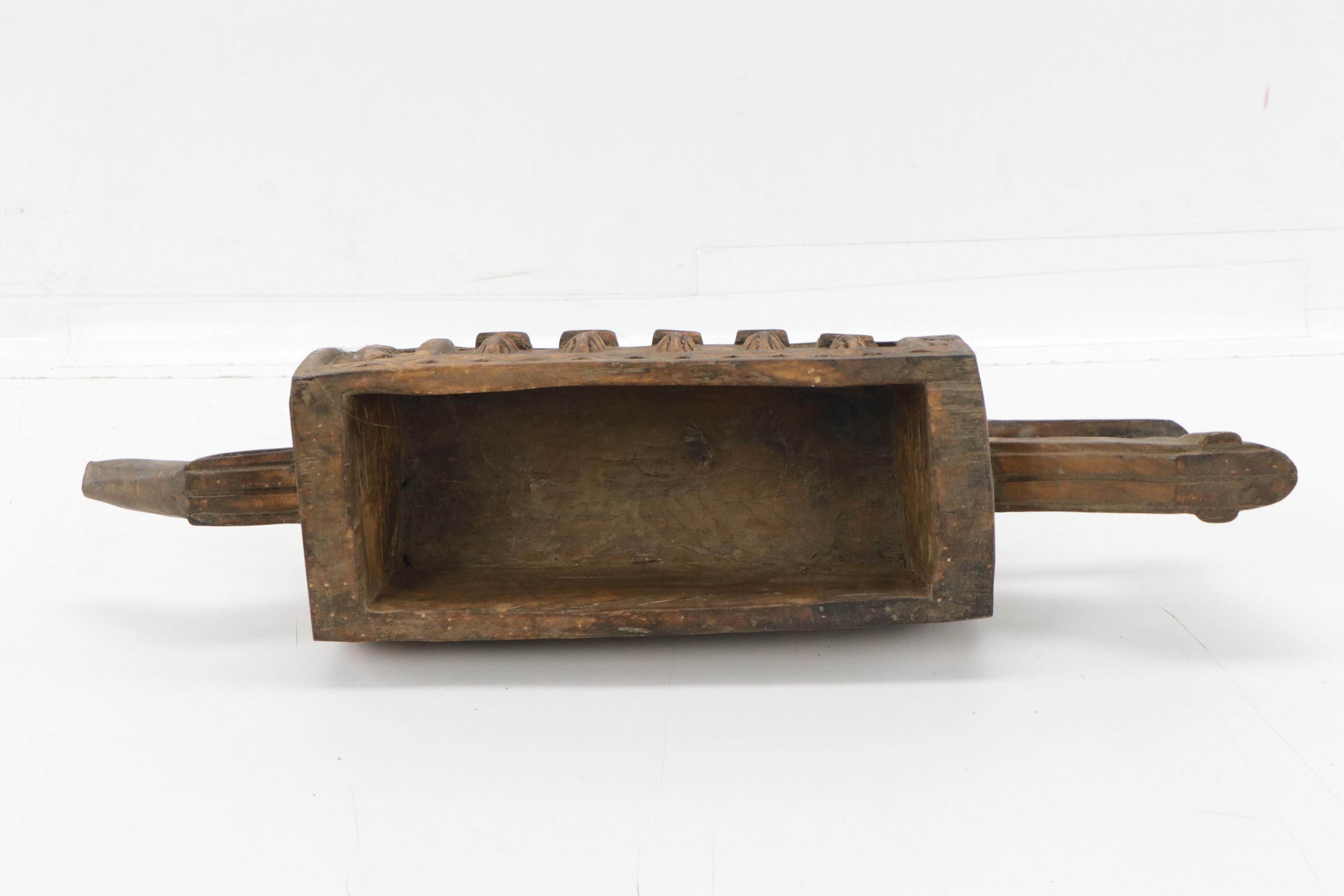 African Bwa Painted Wood Mask and Dogon Carved Wood Vessel, 20th/21st Century