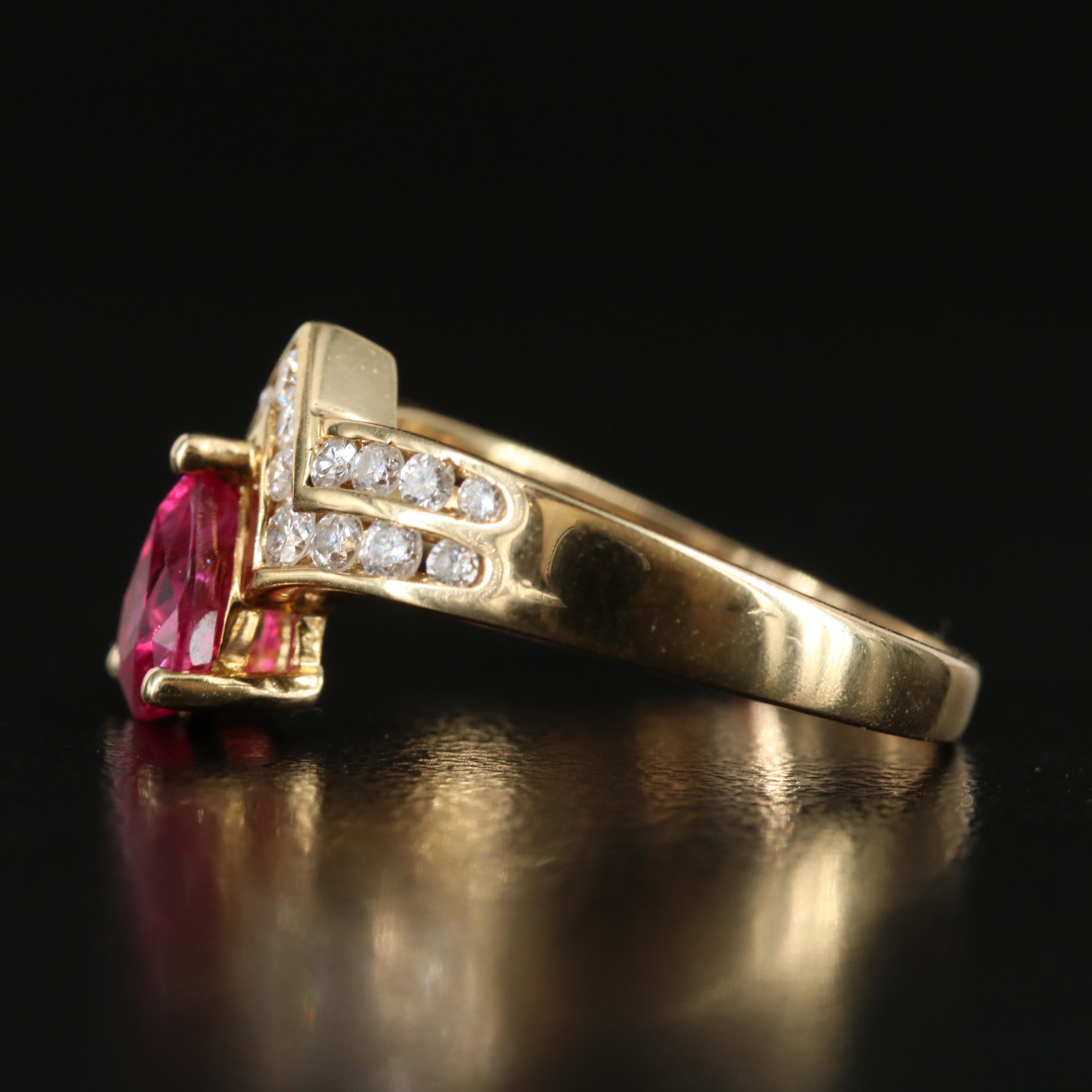 18K 1.00 CT Thai Ruby and Diamond Ring with GIA Report