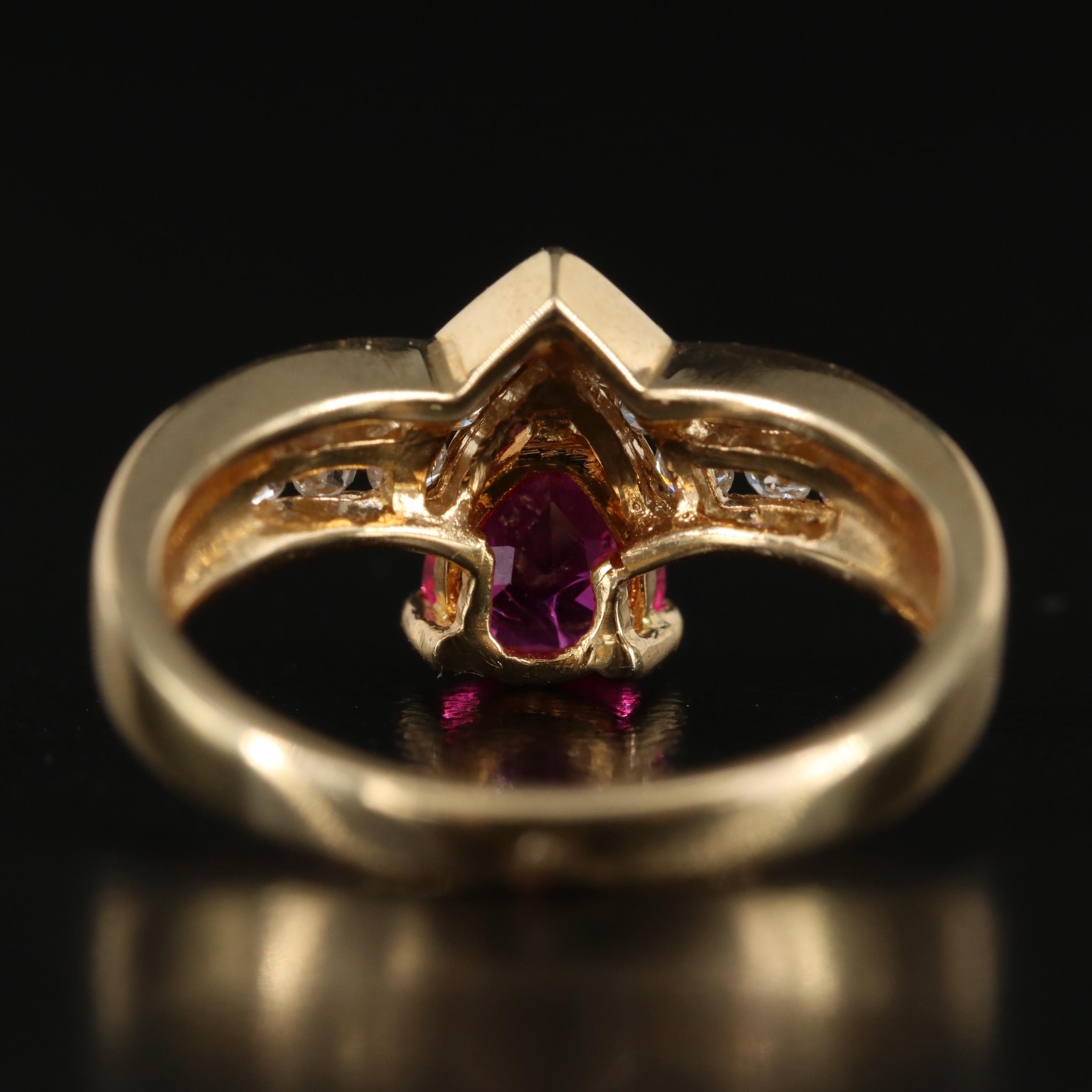 18K 1.00 CT Thai Ruby and Diamond Ring with GIA Report