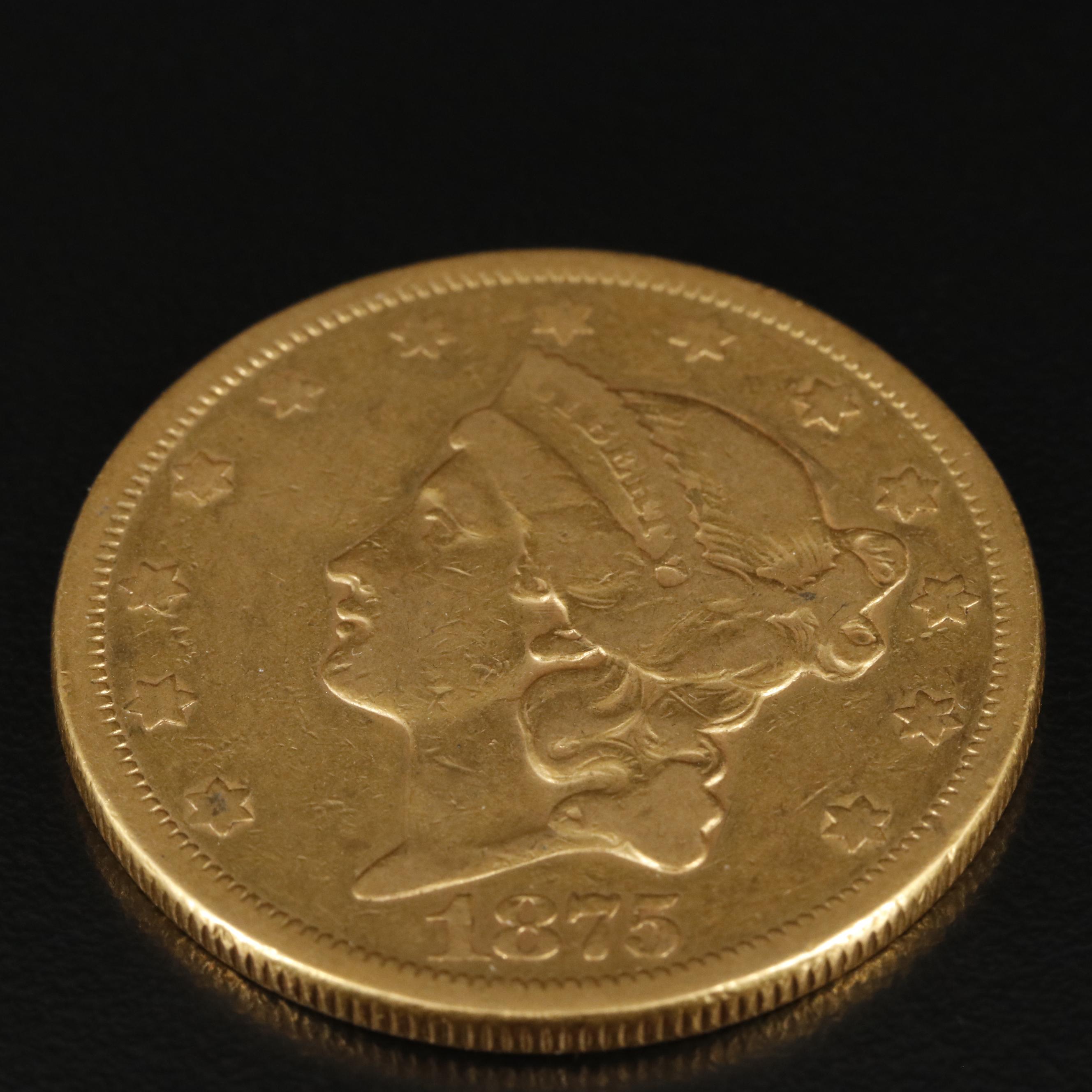 1875-S Liberty Head $20 Gold Coin