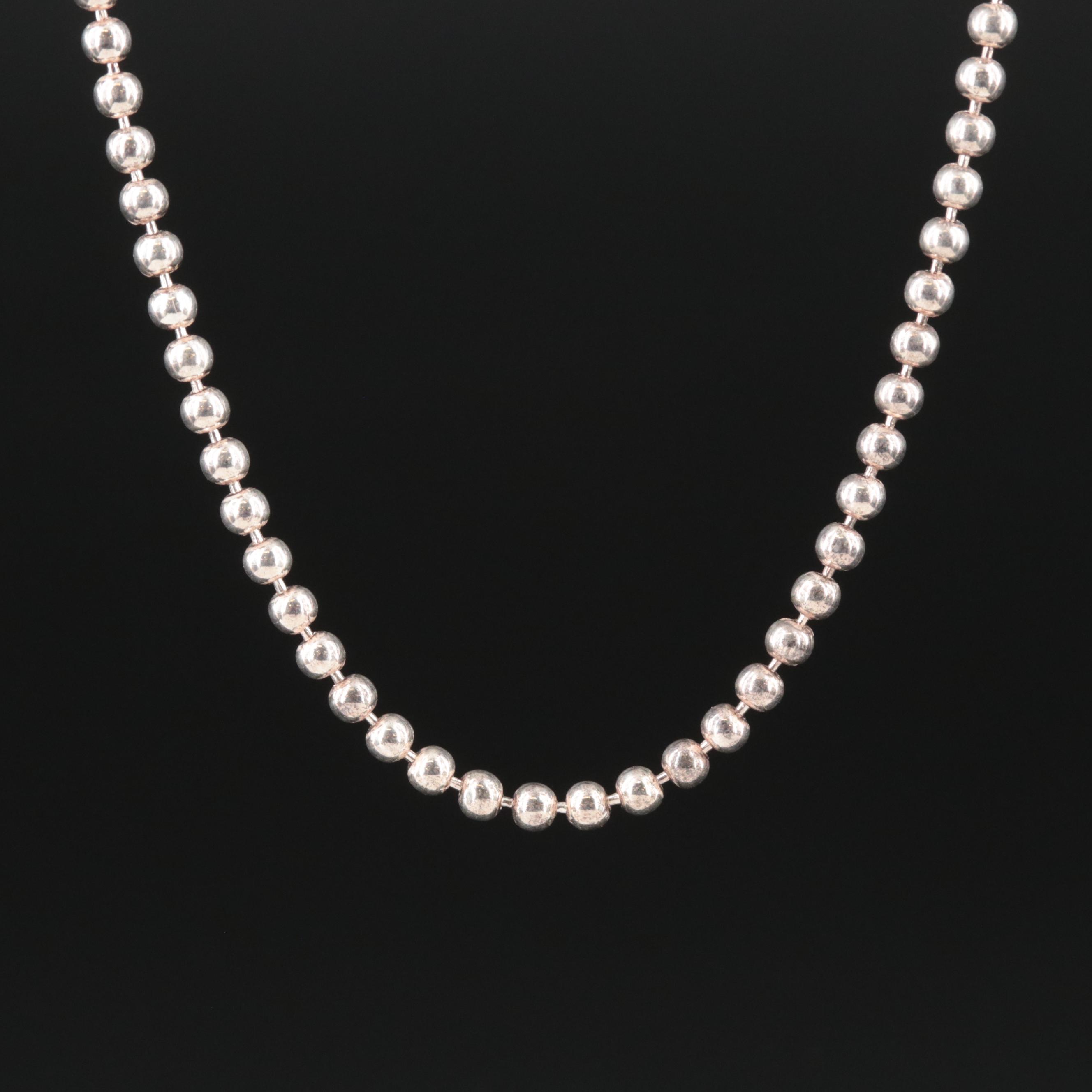 Sterling Bead Chain Necklace EBTH