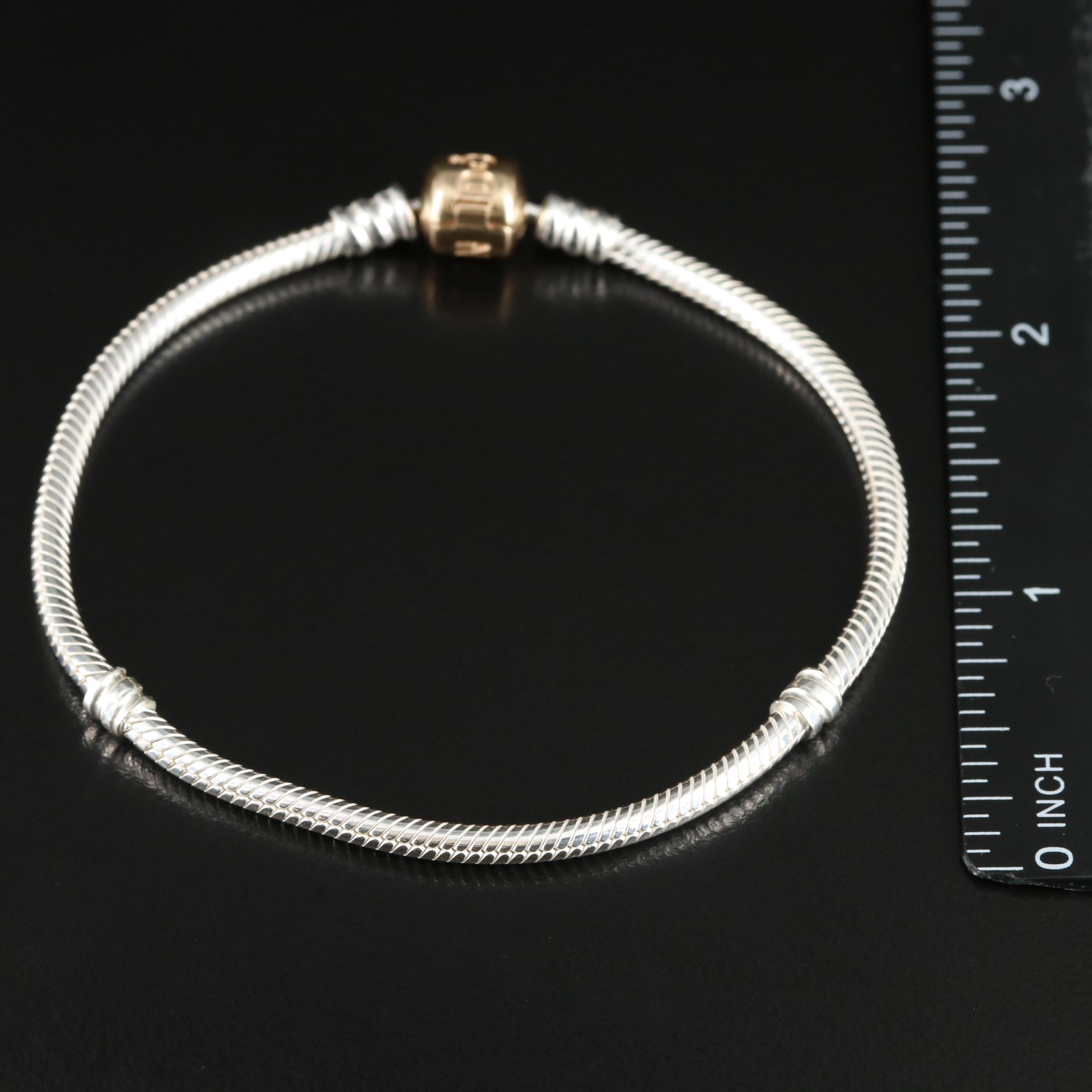 Pandora Sterling Bracelet with 14K Clasp