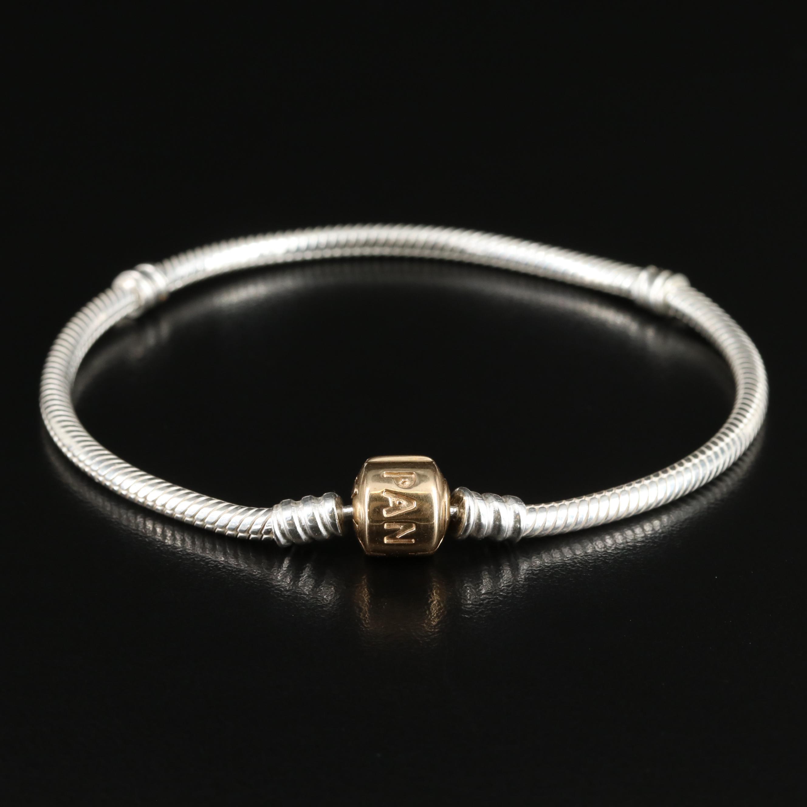 Pandora Sterling Bracelet with 14K Clasp