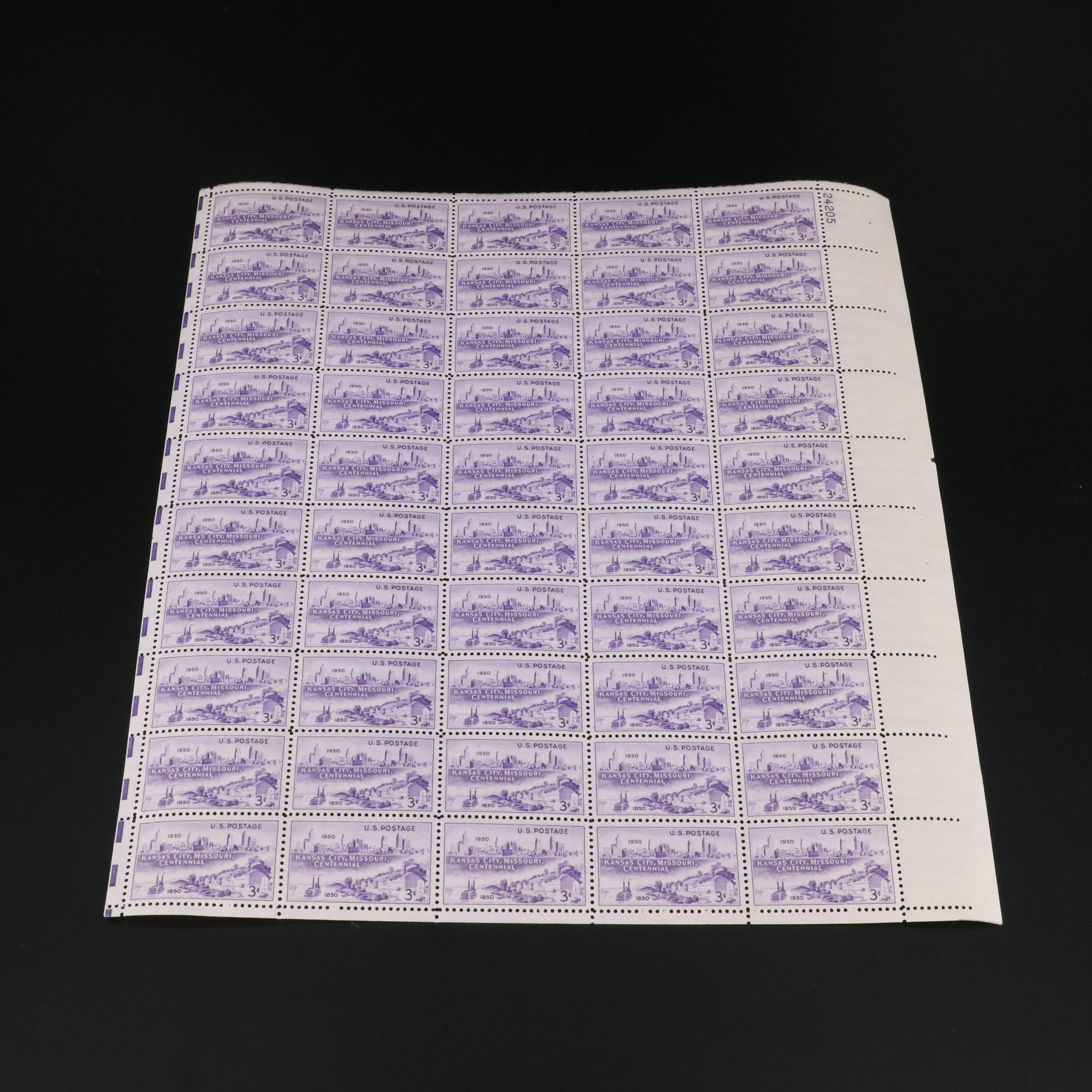 Group of U.S. 3-Cent Postage Stamp Sheets