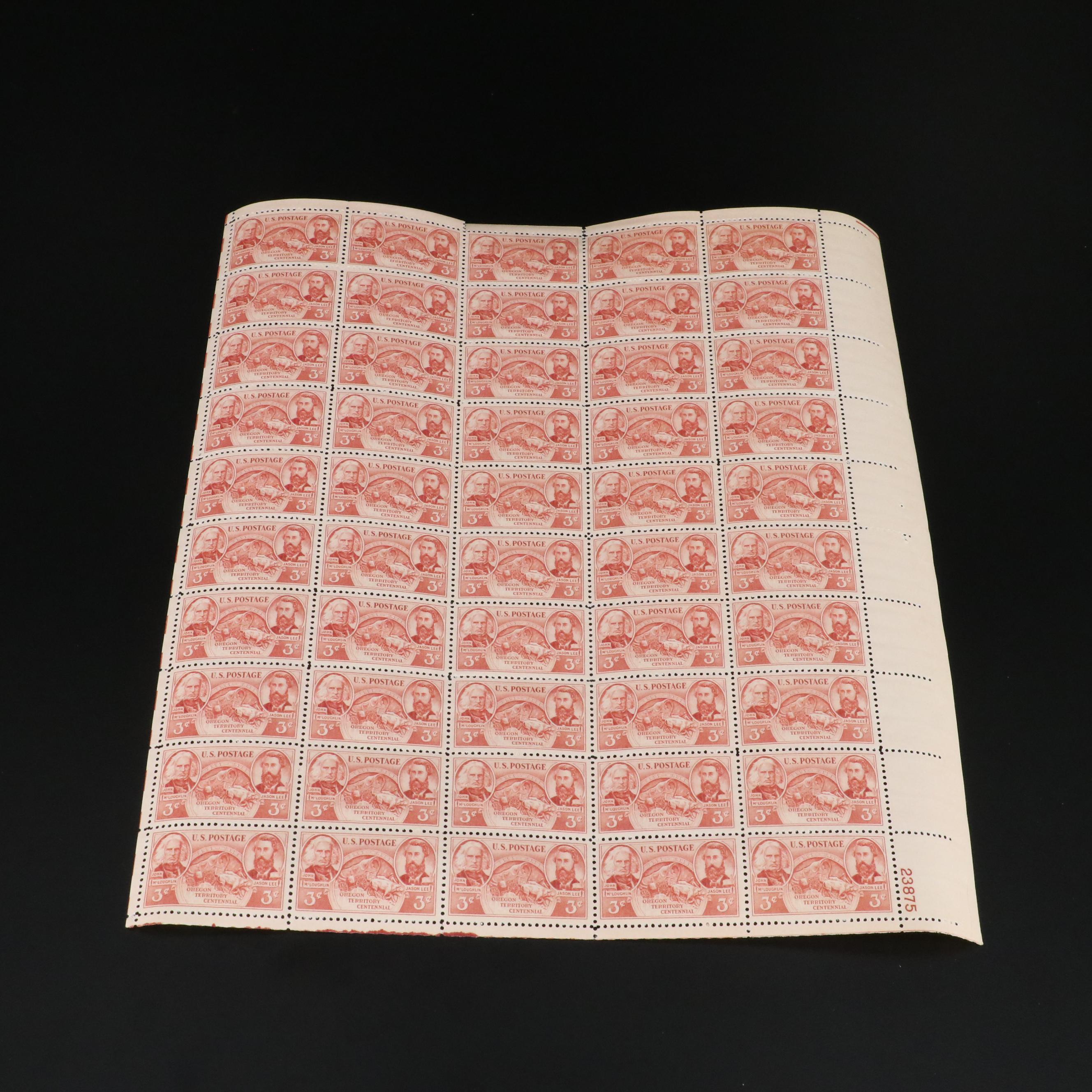 Group of U.S. 3-Cent Postage Stamp Sheets
