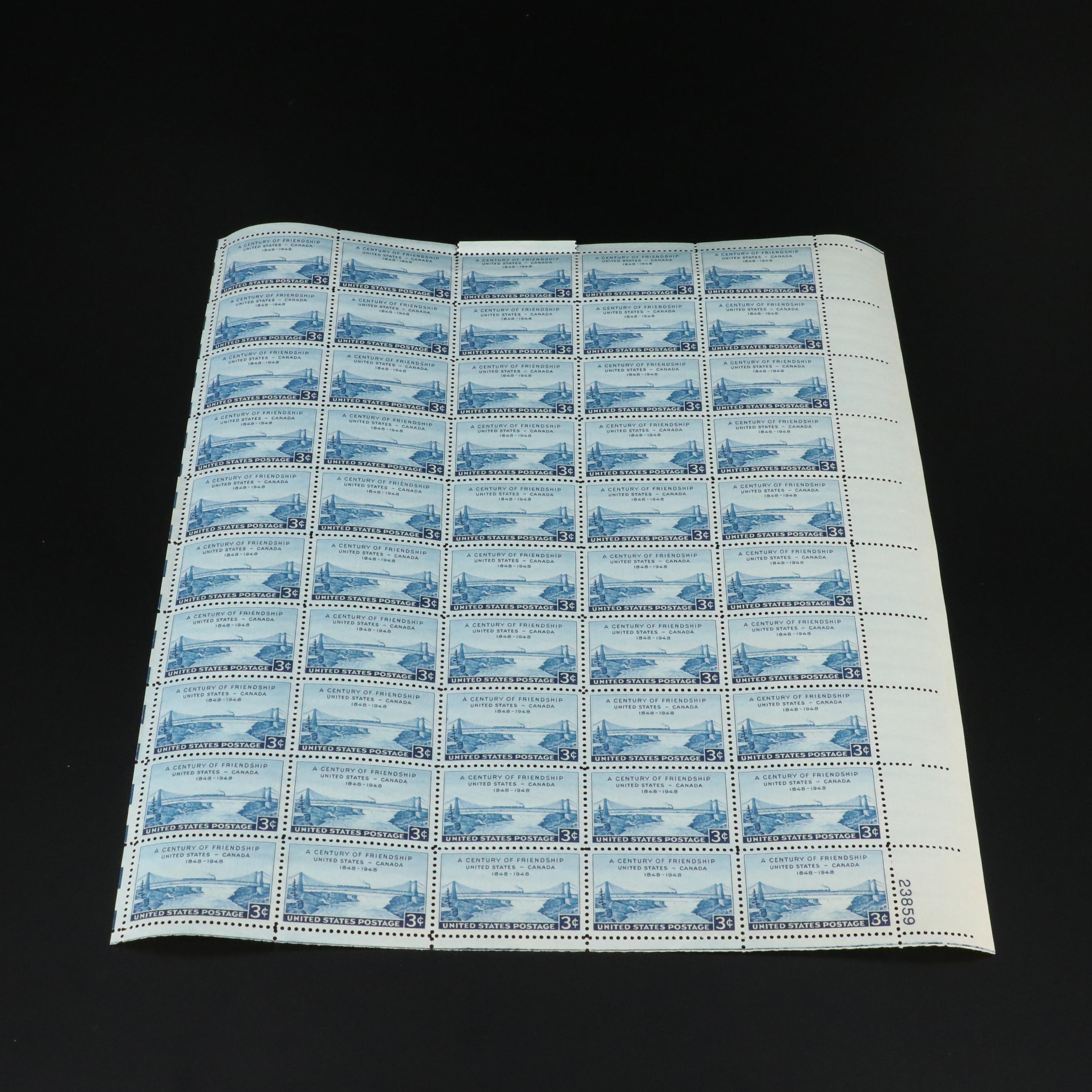 Group of U.S. 3-Cent Postage Stamp Sheets