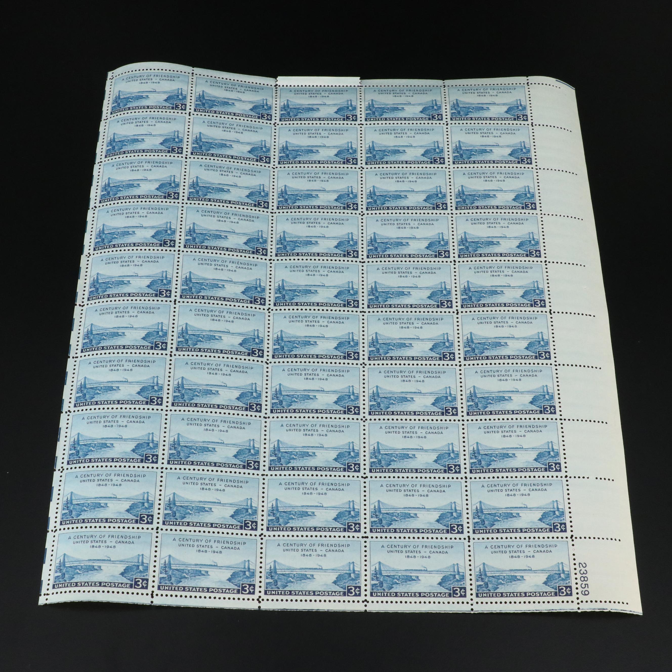Group of U.S. 3-Cent Postage Stamp Sheets