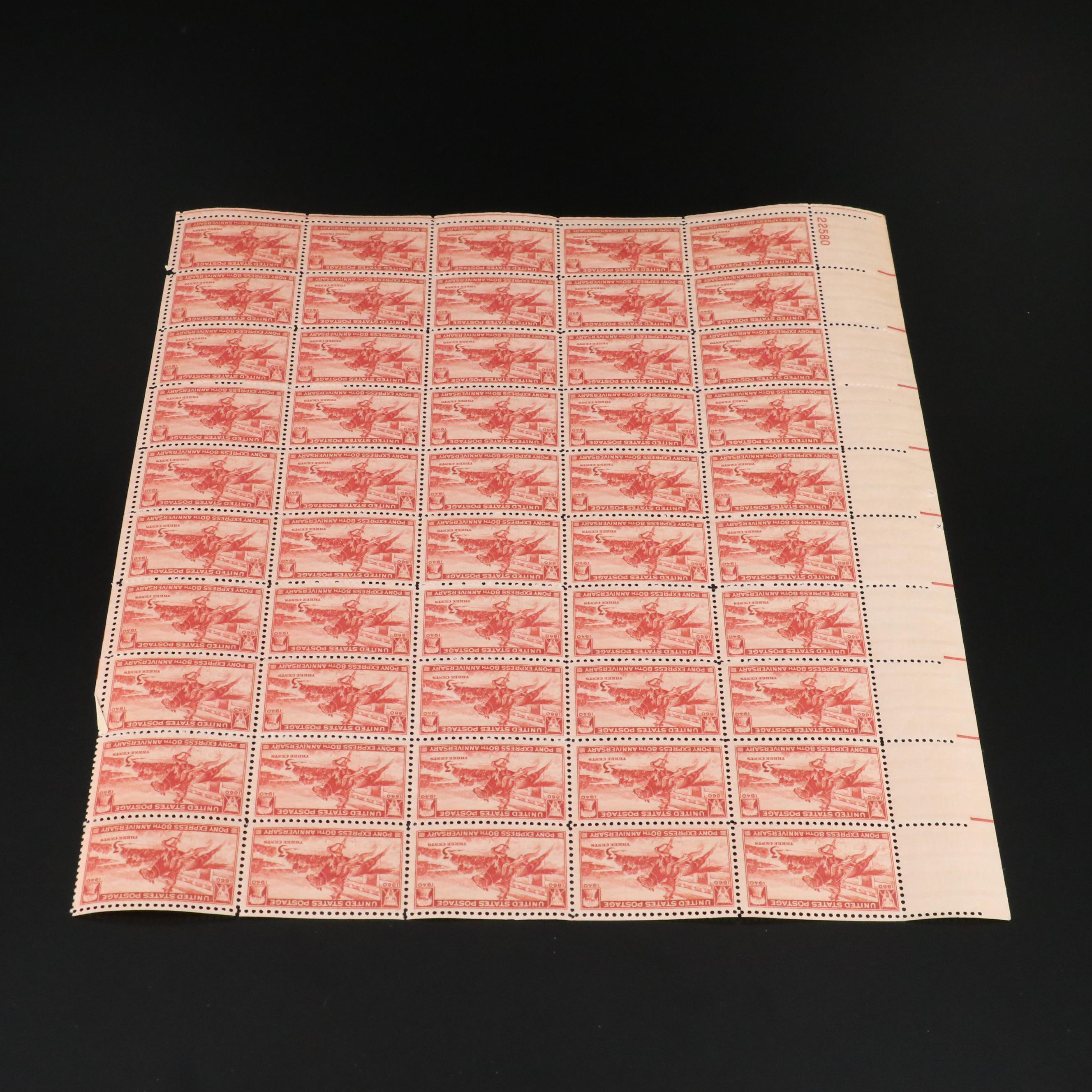 Group of U.S. 3-Cent Postage Stamp Sheets