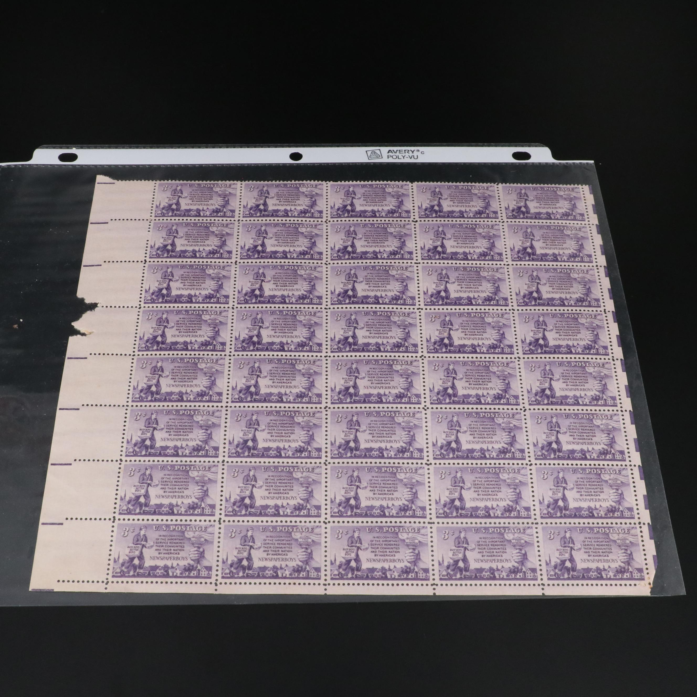 Group of U.S. 3-Cent Postage Stamp Sheets