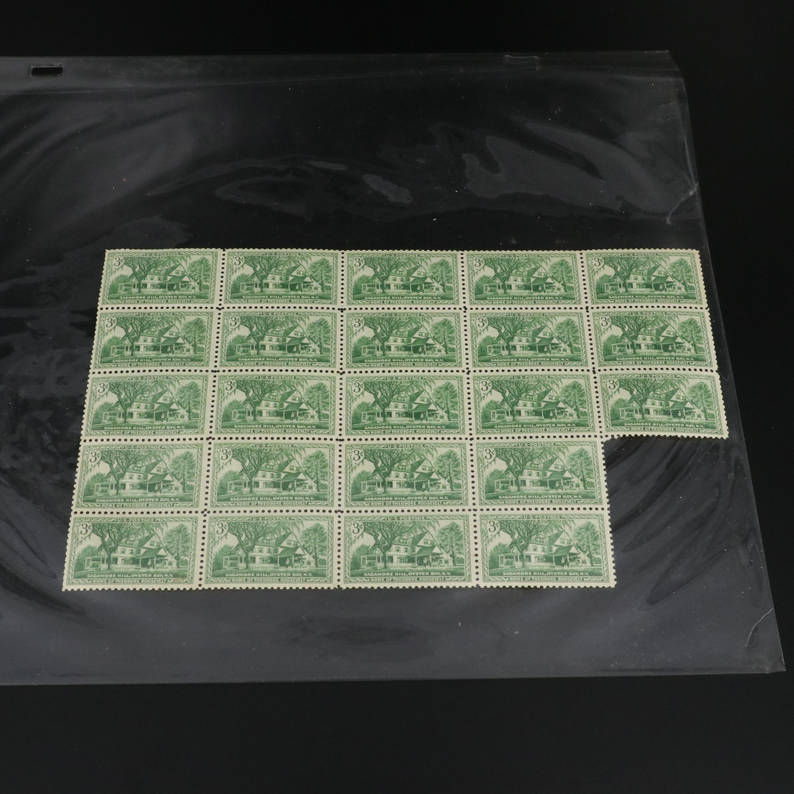 Group of U.S. 3-Cent Postage Stamp Sheets