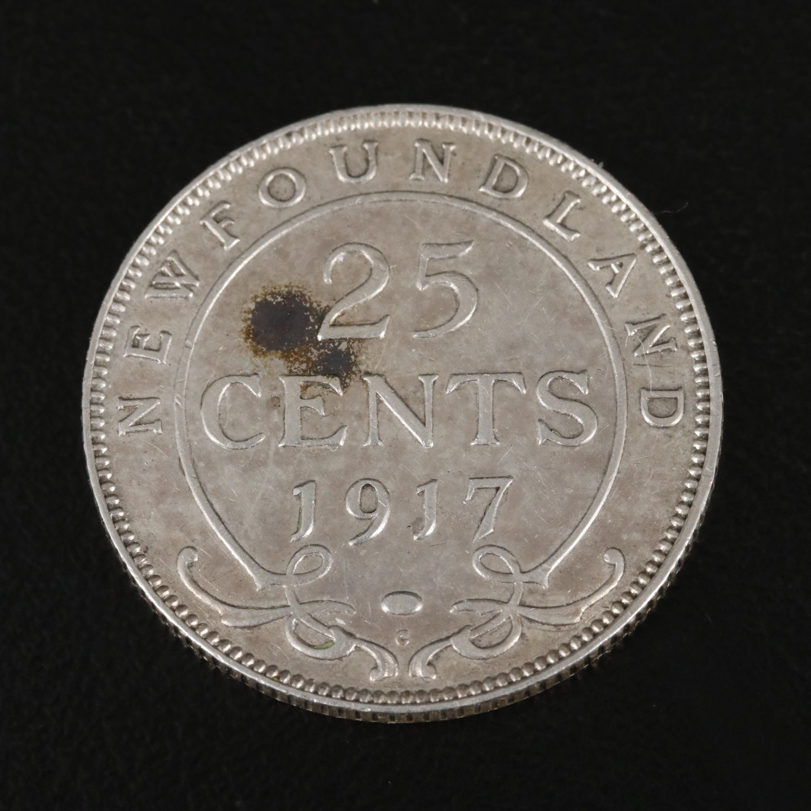 Group of Five Newfoundland Silver Coins