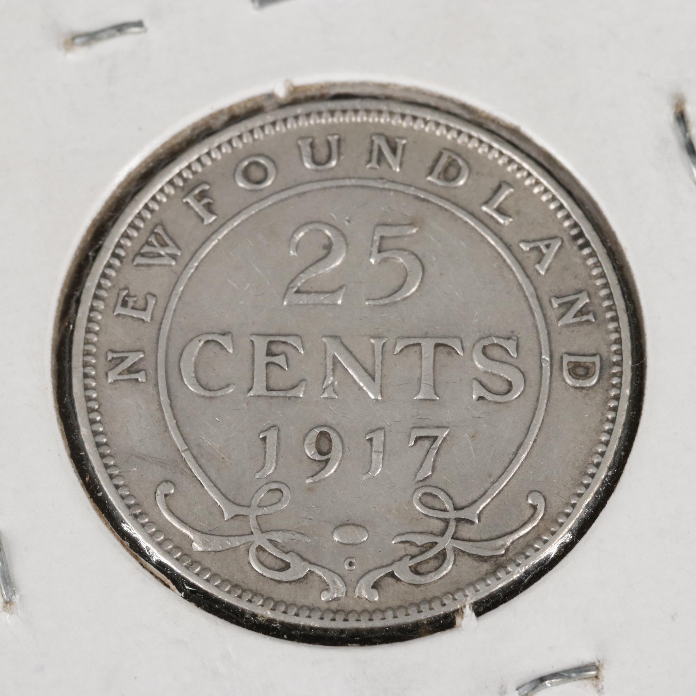 Group of Five Newfoundland Silver Coins