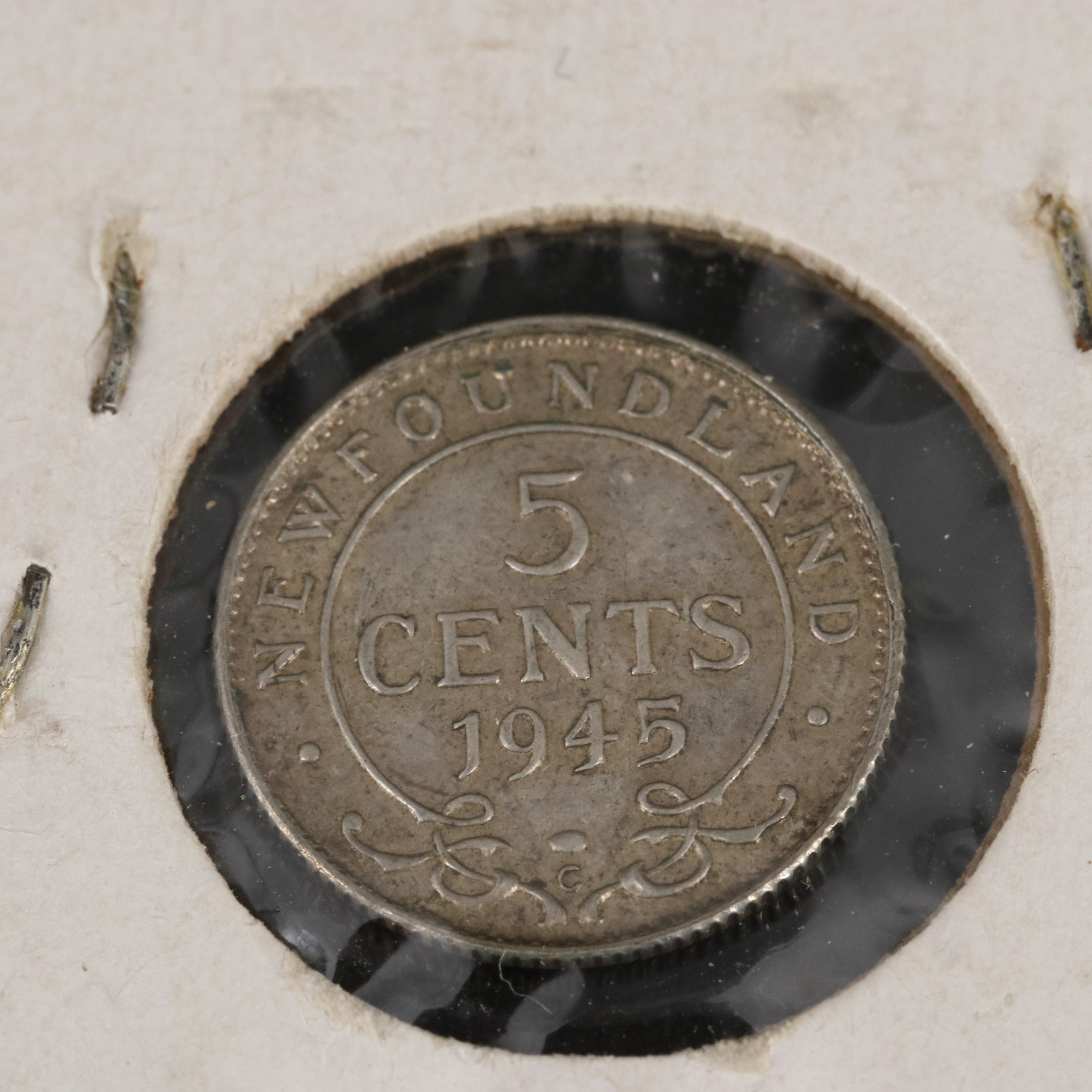 Group of Five Newfoundland Silver Coins