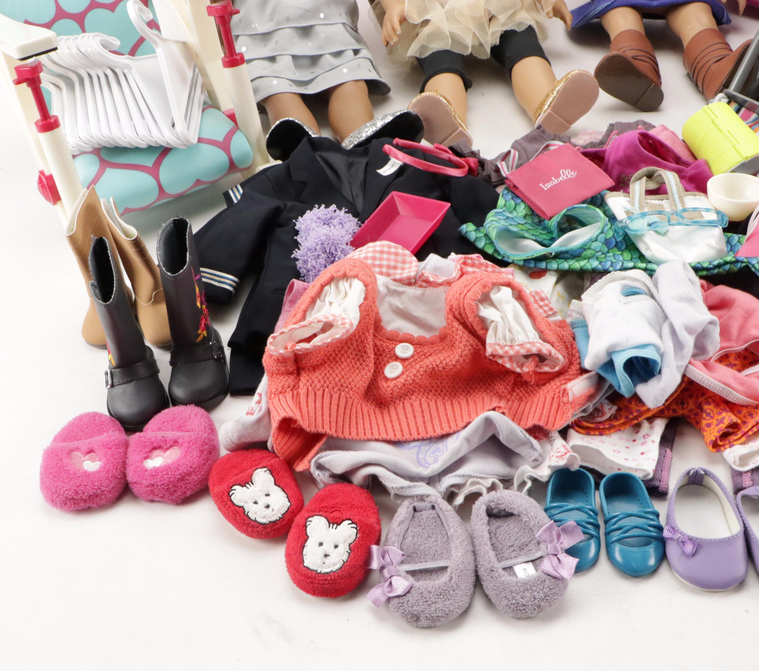 American Girl Dolls with Accessories, Clothes and Carrying Case