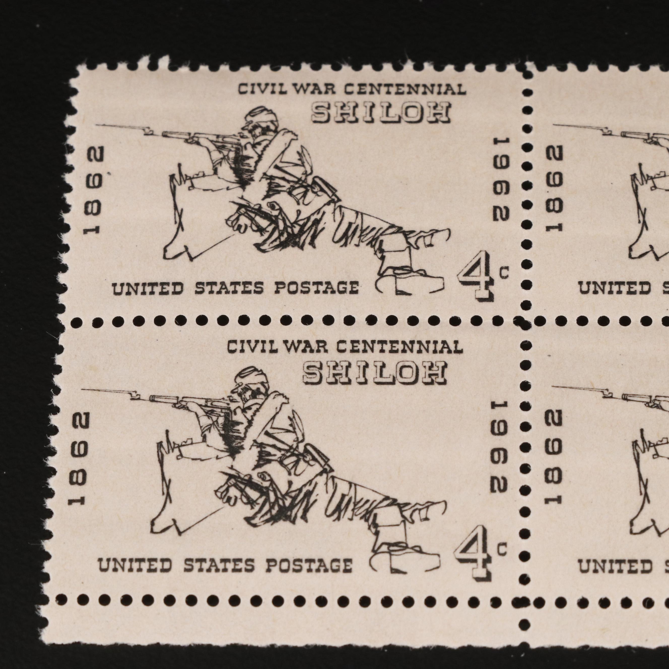 1,000 Mint Condition U.S. Plate Blocks, 1940s-1960s