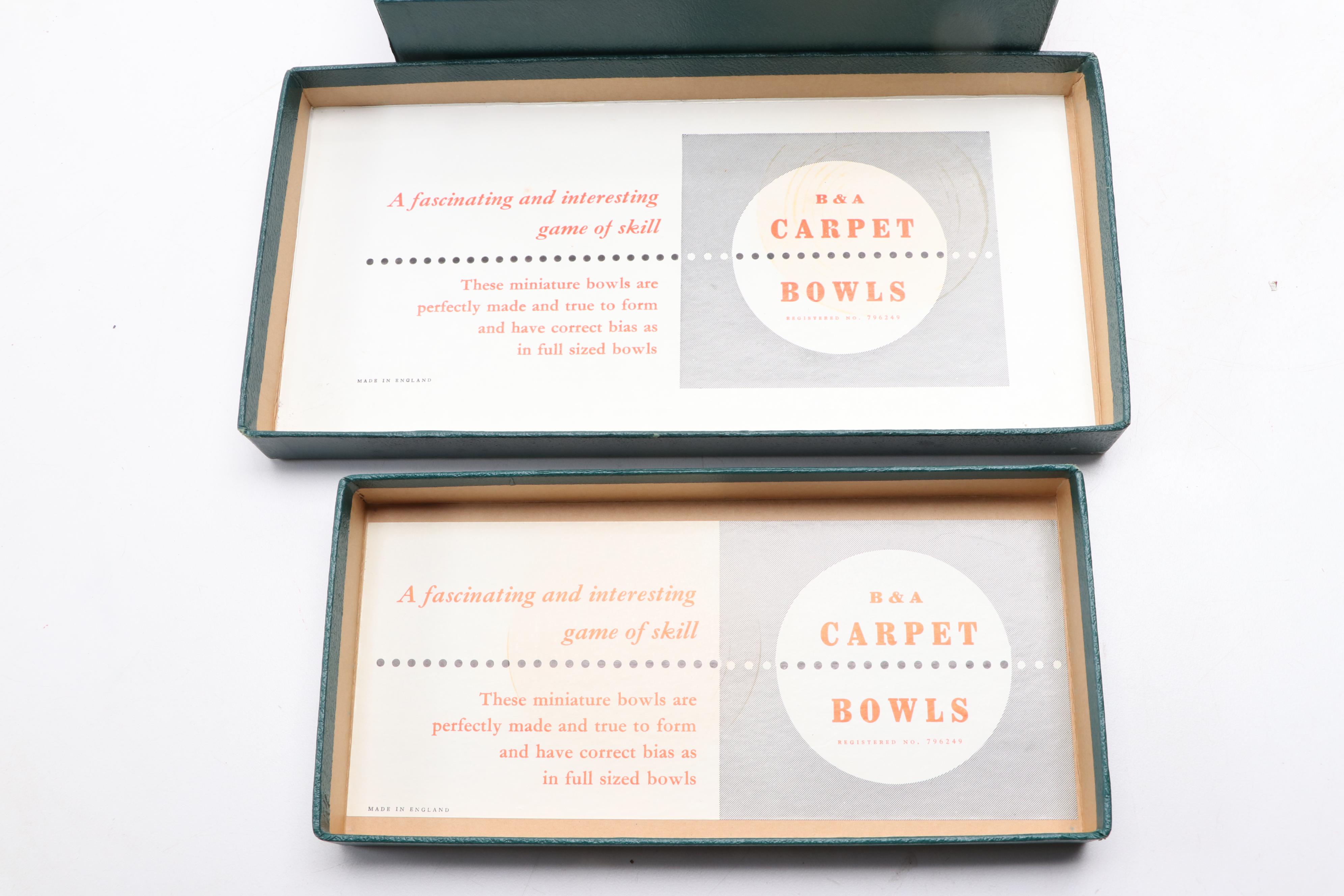 B&A Carpet Bowls Indoor Game, Mid-20th Century