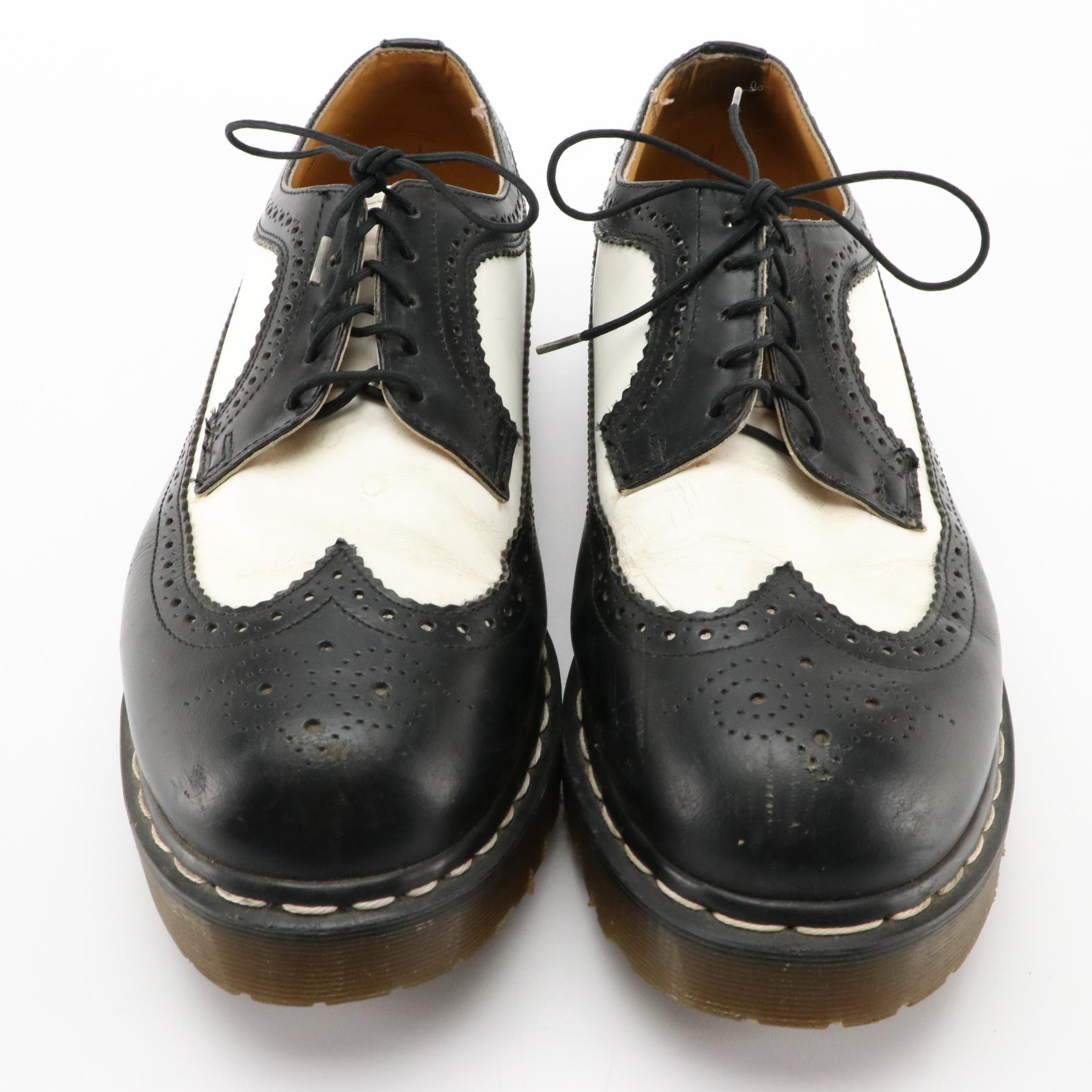 Men's Dr. Martens Classic 3989 Bex Black and White Smooth Leather Brogue Shoes