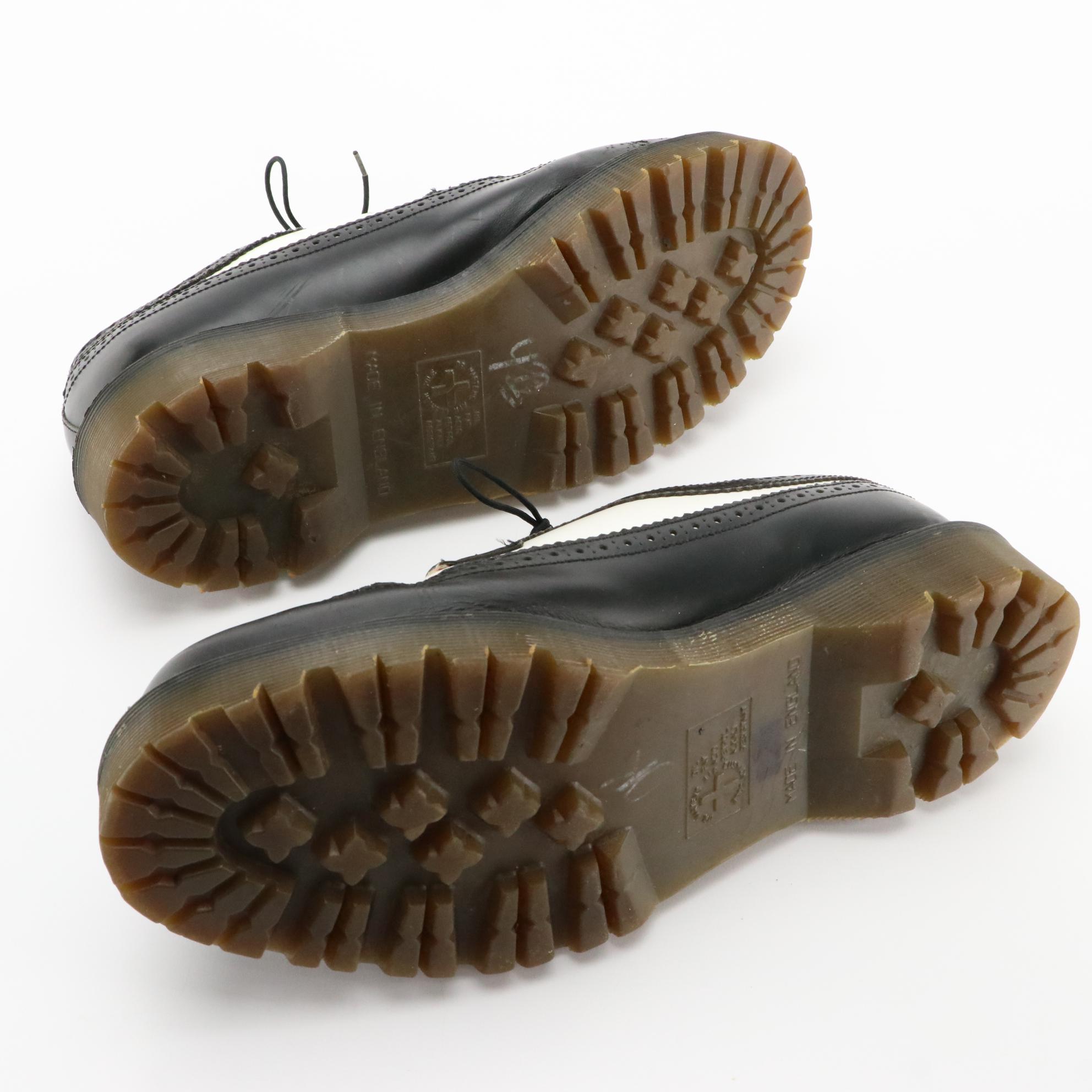 Men's Dr. Martens Classic 3989 Bex Black and White Smooth Leather Brogue Shoes