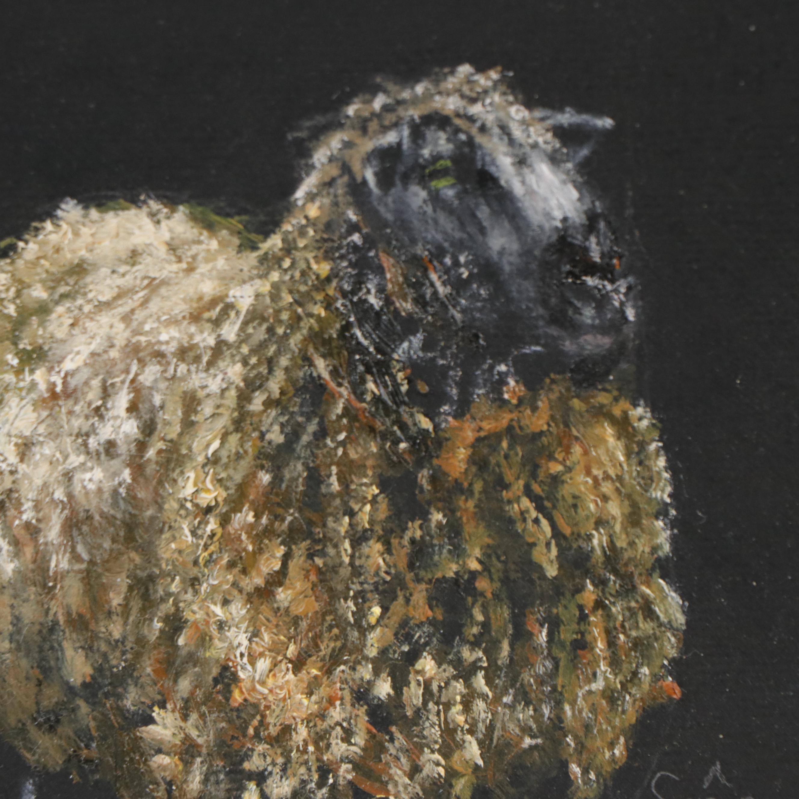 Siân Sloman Oil Painting of Sheep, 2023