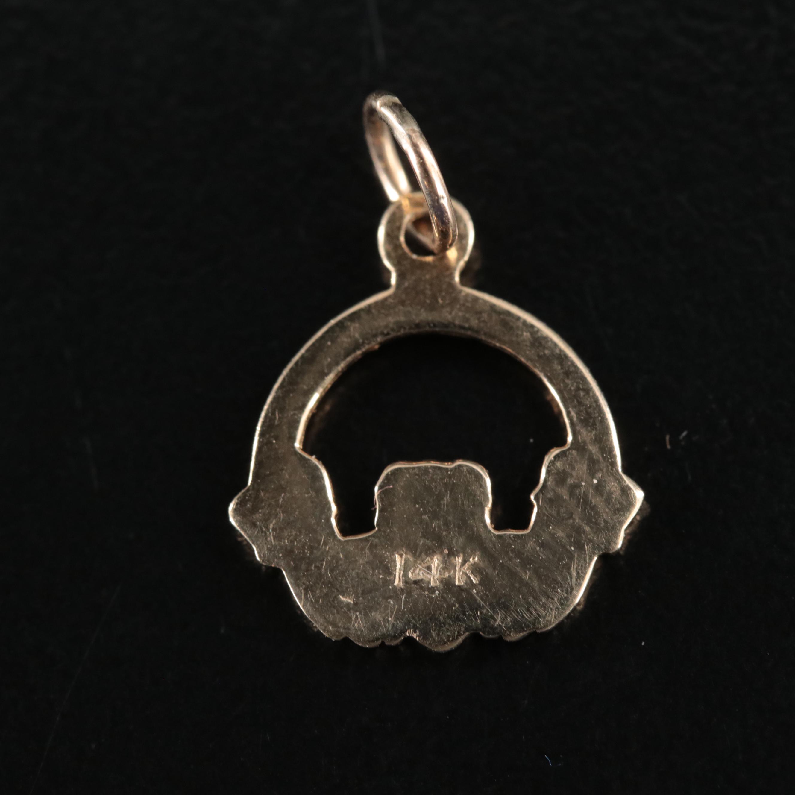 14K Claddagh Pendant