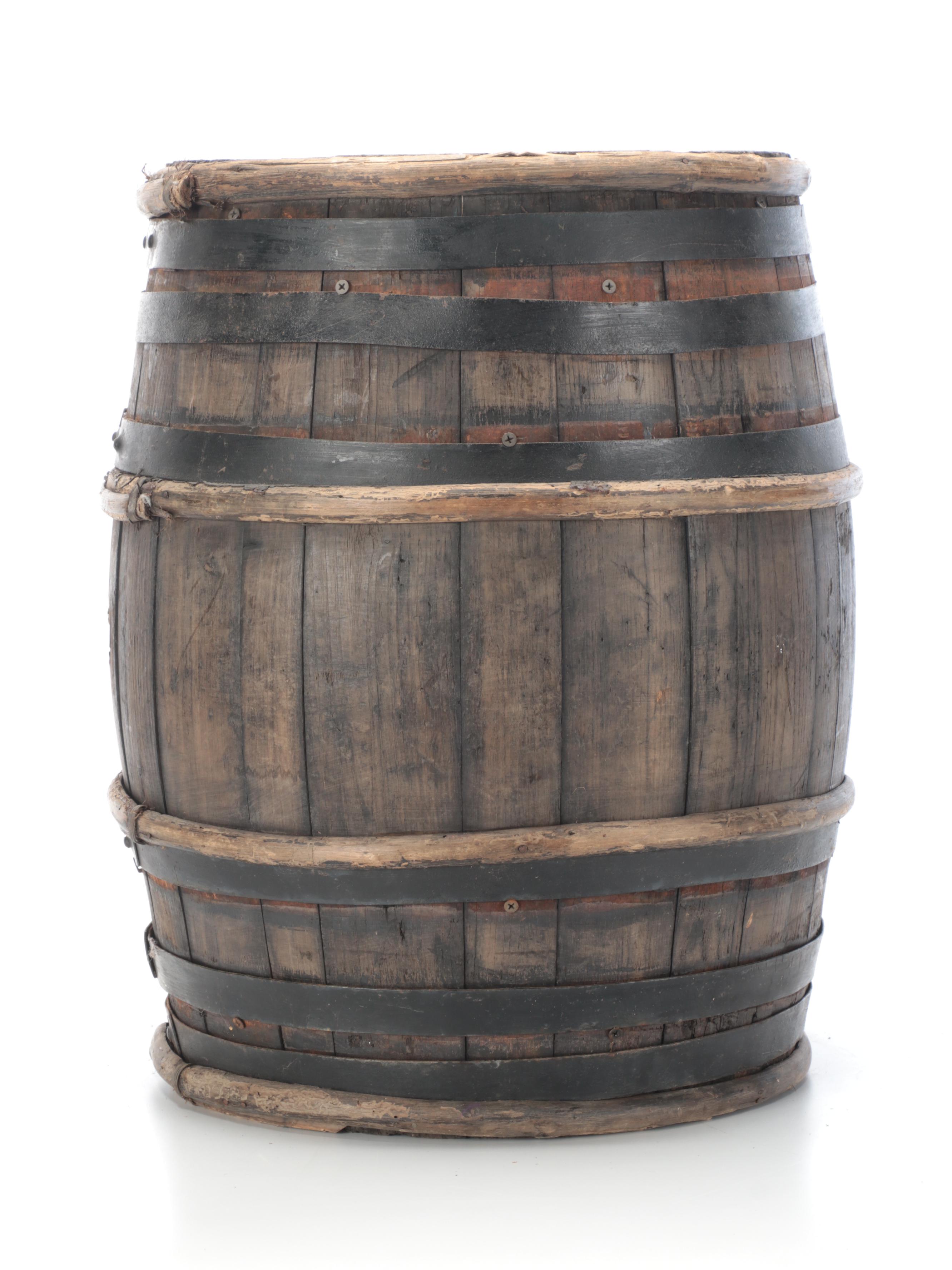 Bent Wooden Stave Wine Barrel, 20th Century