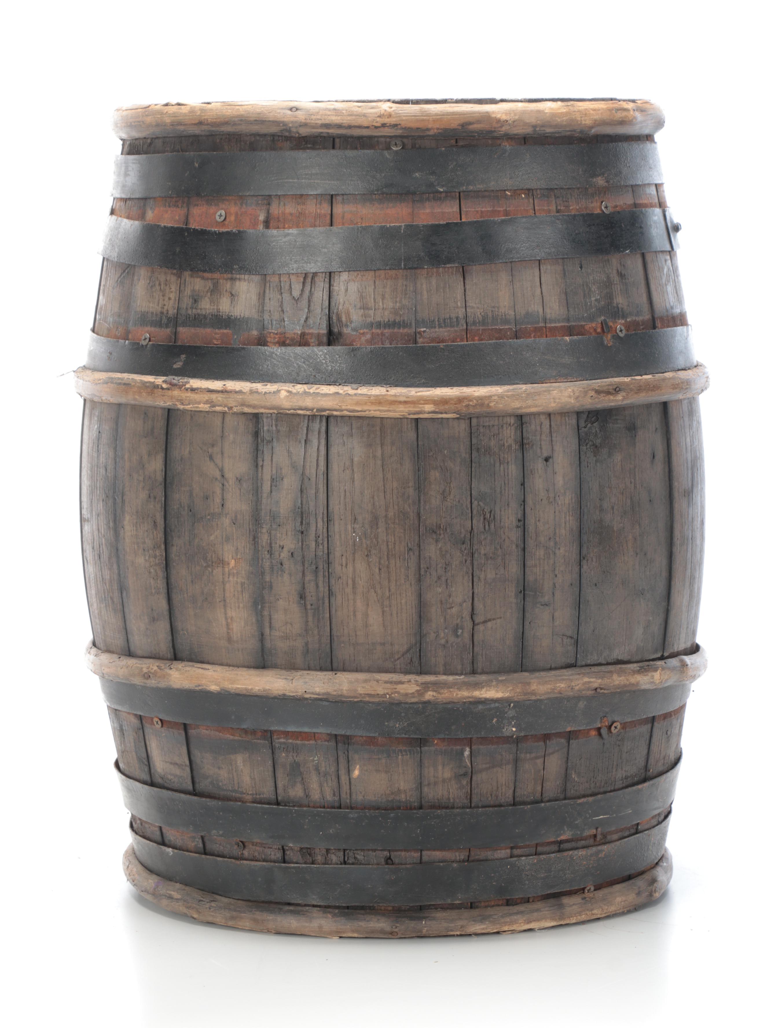 Bent Wooden Stave Wine Barrel, 20th Century