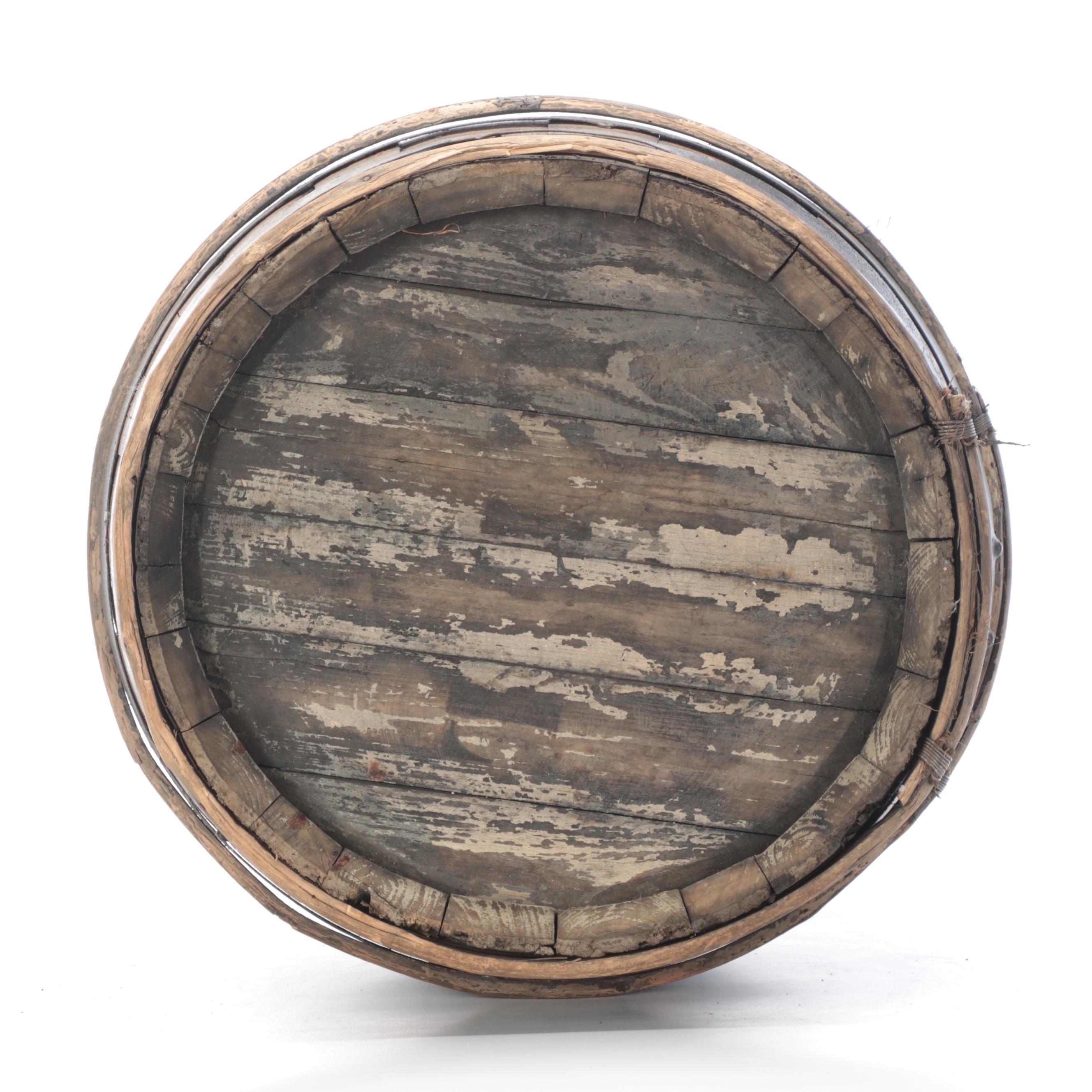 Bent Wooden Stave Wine Barrel, 20th Century