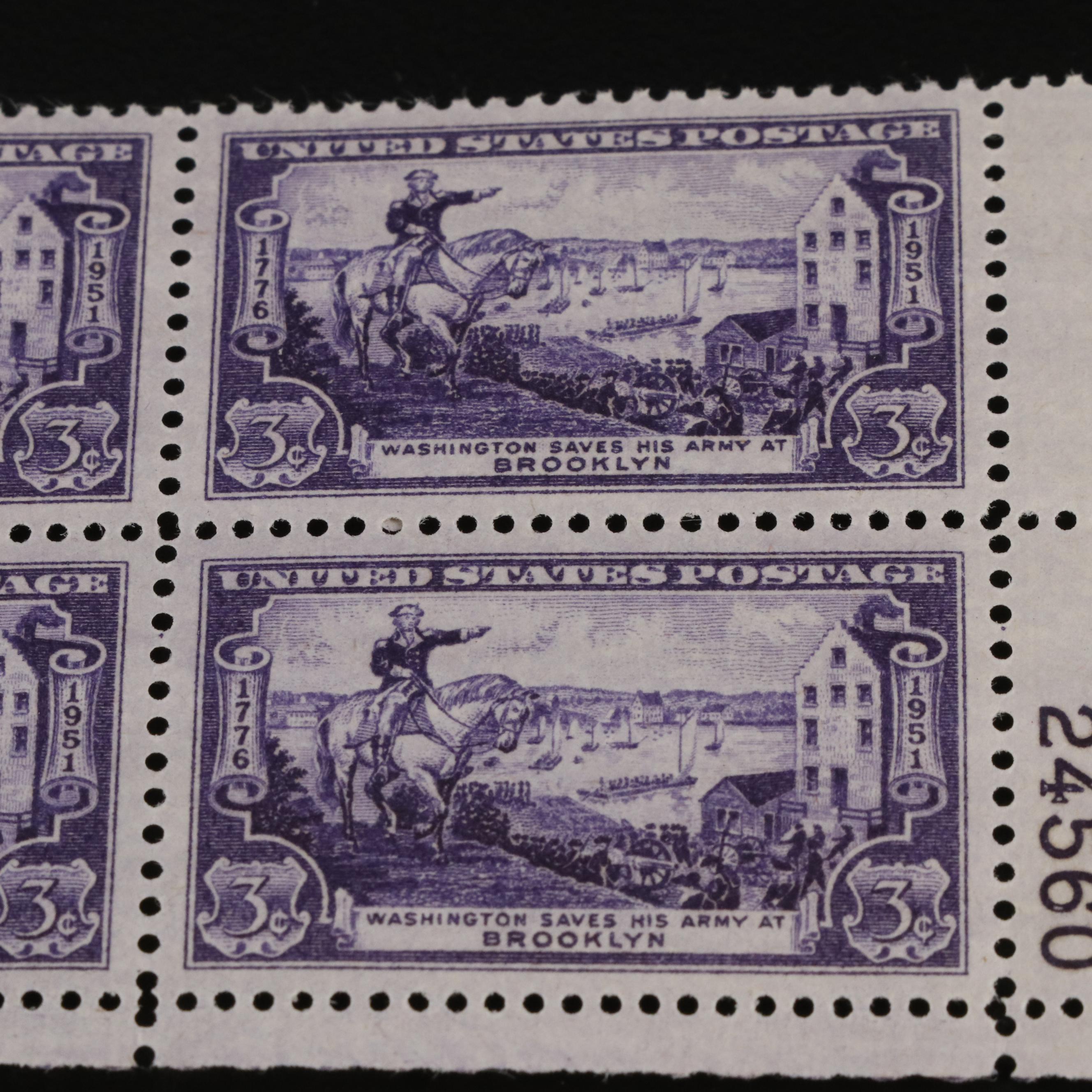 1,000 U.S. Postage Stamp Plate Blocks, 1940s-1950s