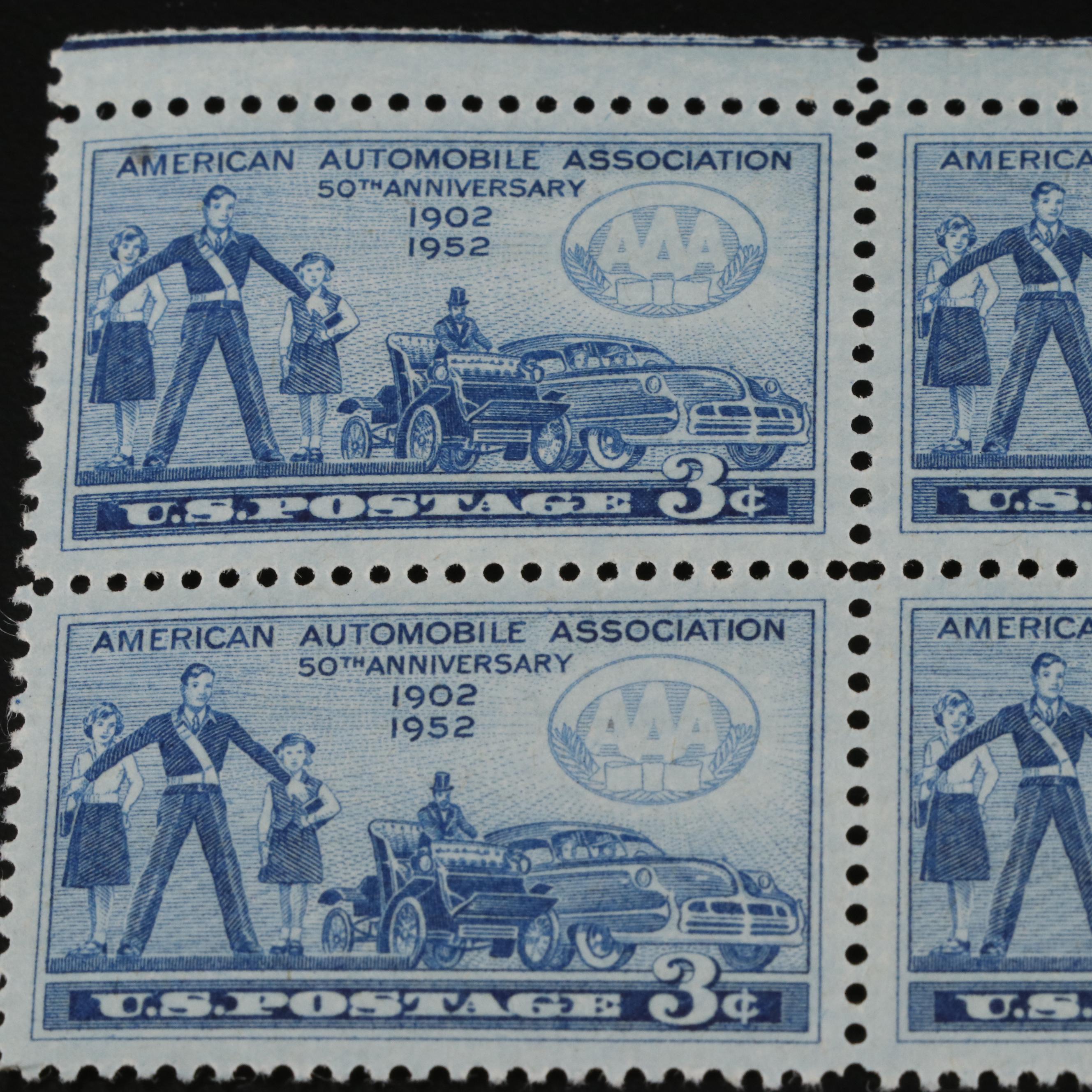 1,000 U.S. Postage Stamp Plate Blocks, 1940s-1950s