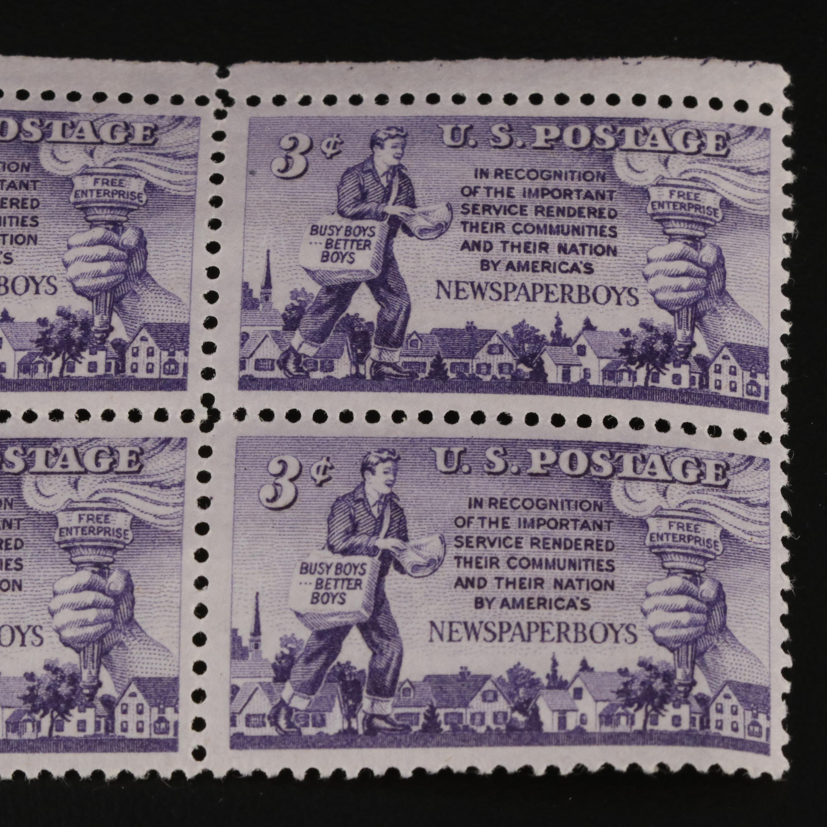 1,000 U.S. Postage Stamp Plate Blocks, 1940s-1950s