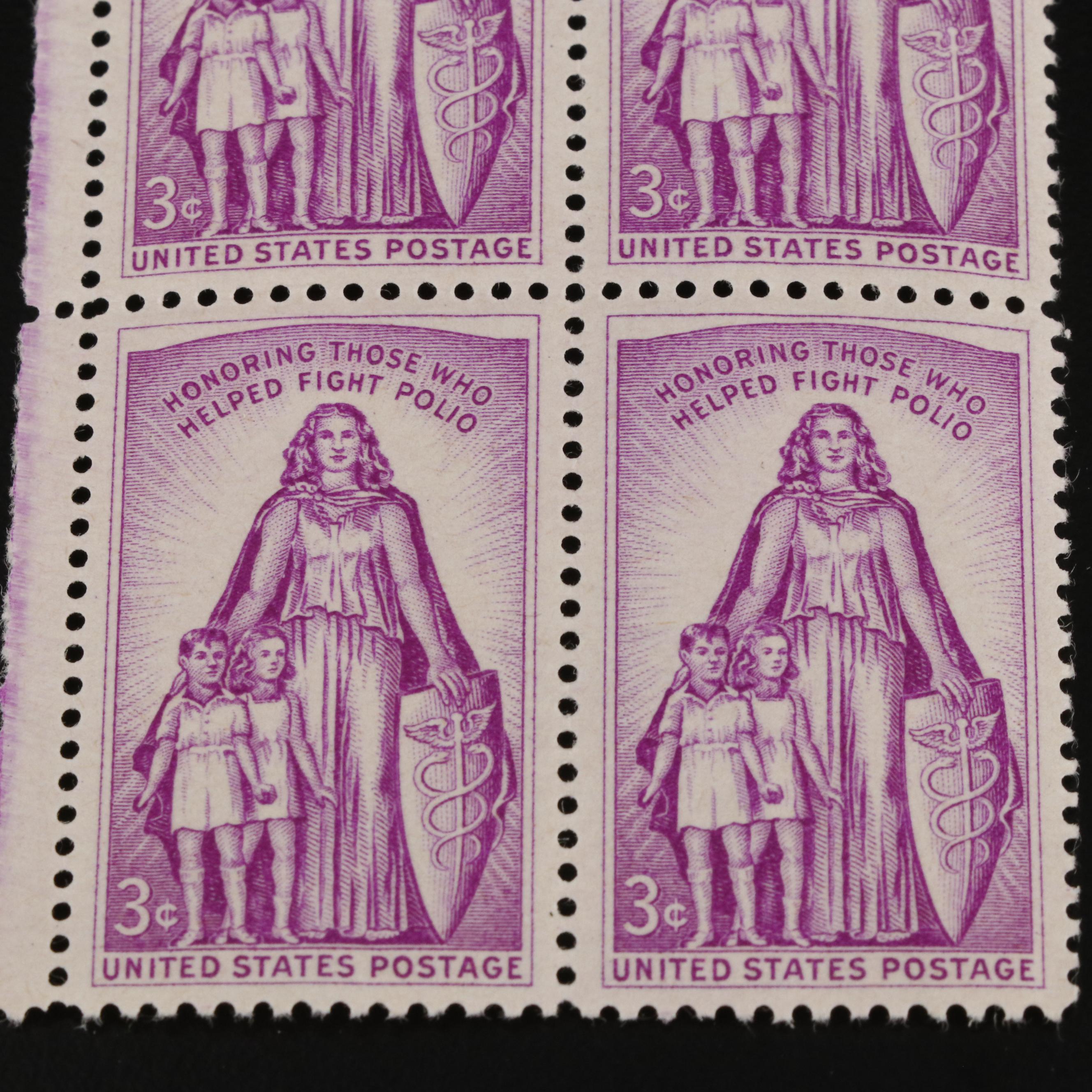 1,000 U.S. Postage Stamp Plate Blocks, 1940s-1950s