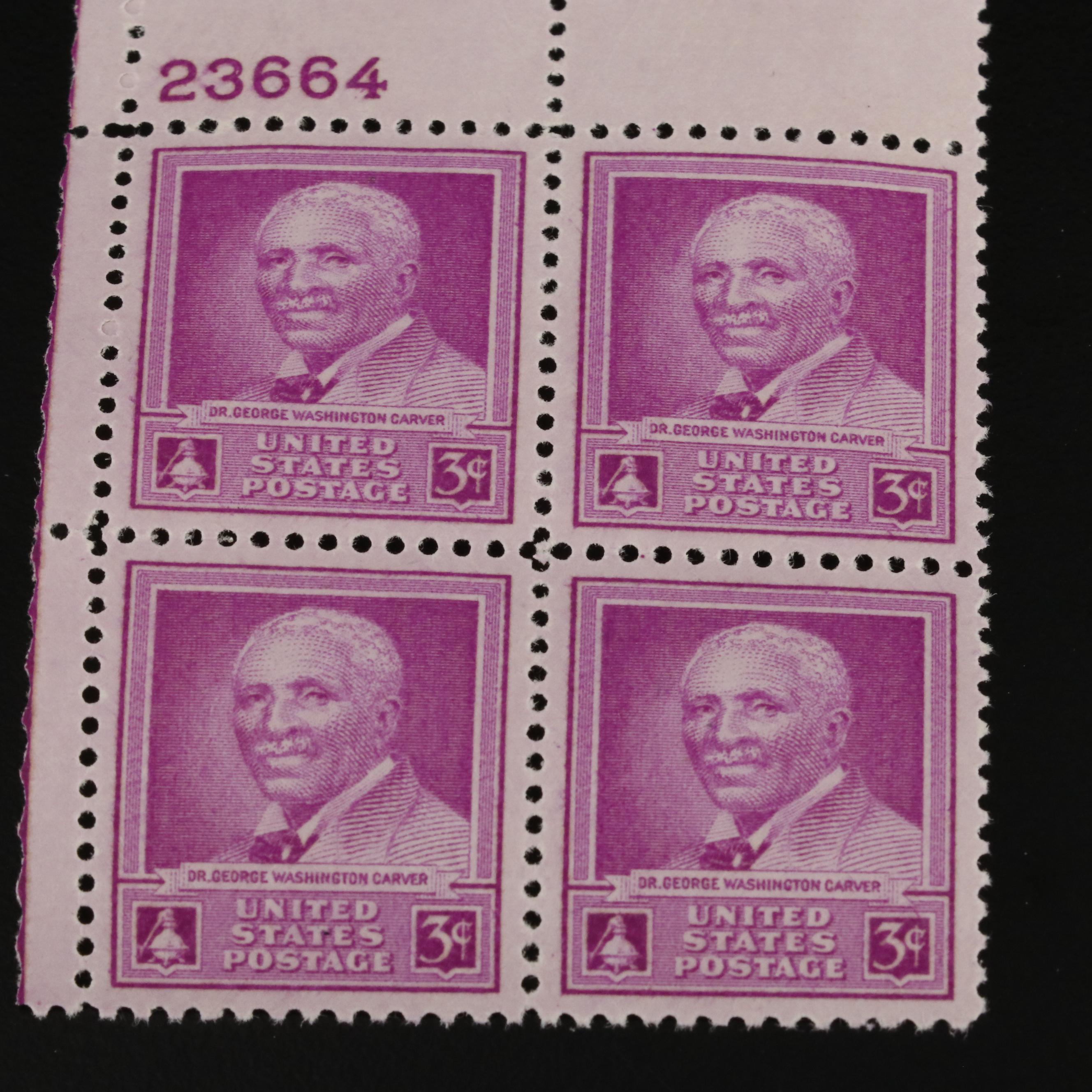 1,000 U.S. Postage Stamp Plate Blocks, 1940s-1950s
